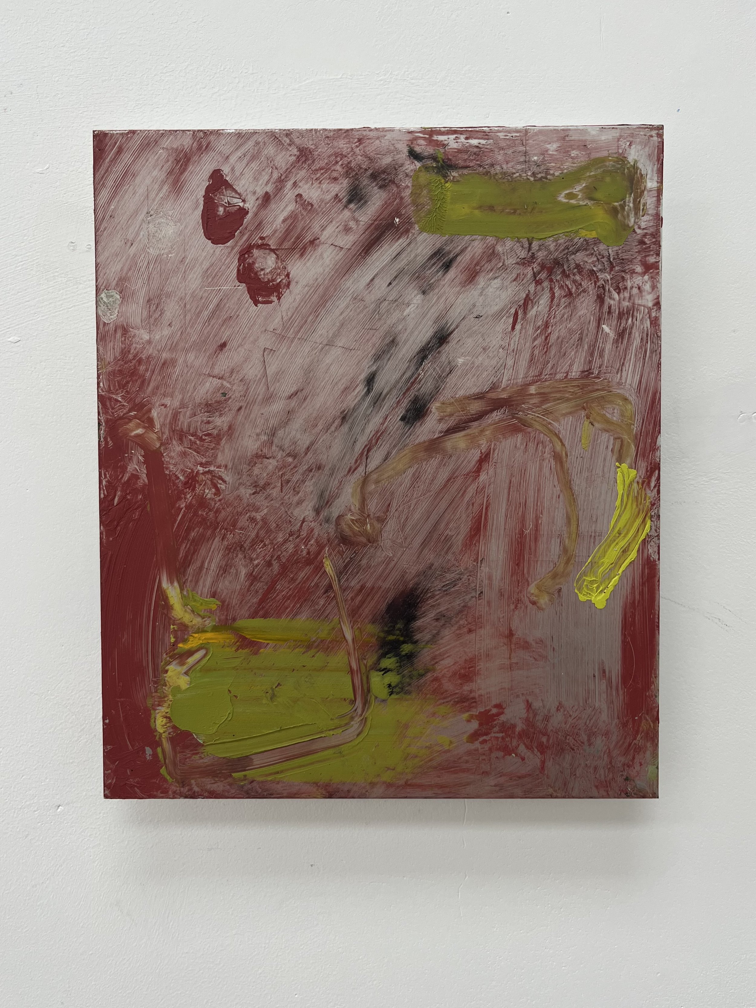 navigate, oil, oil stick and cold wax on aluminium ( 200x255mm)