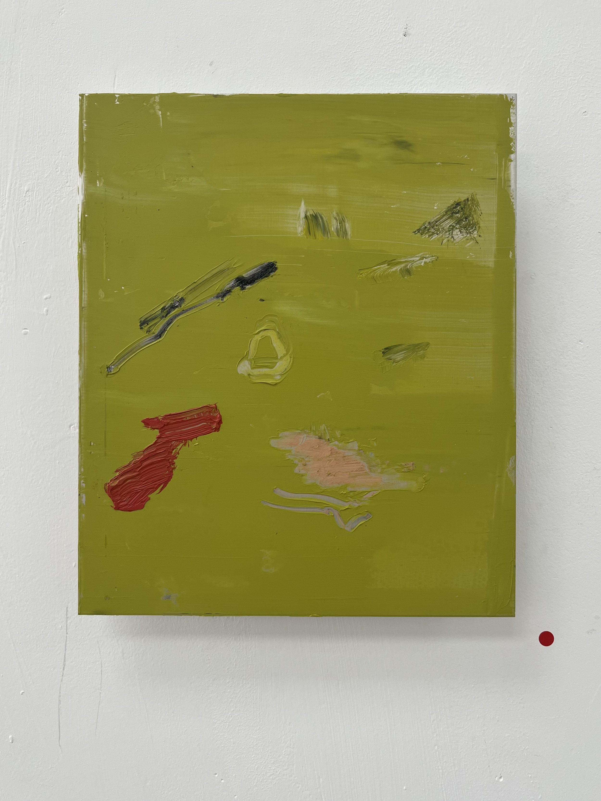 reimagine, oil, oil stick and cold wax on aluminium (215 x 255mm) SOLD