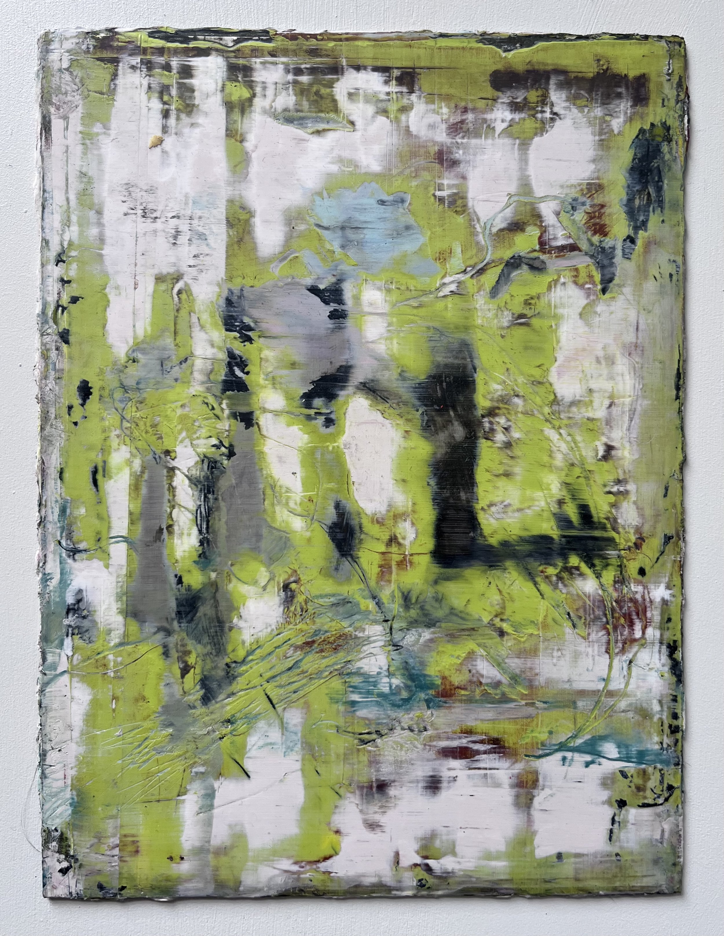 'entangled' oil and cold wax on aluminium