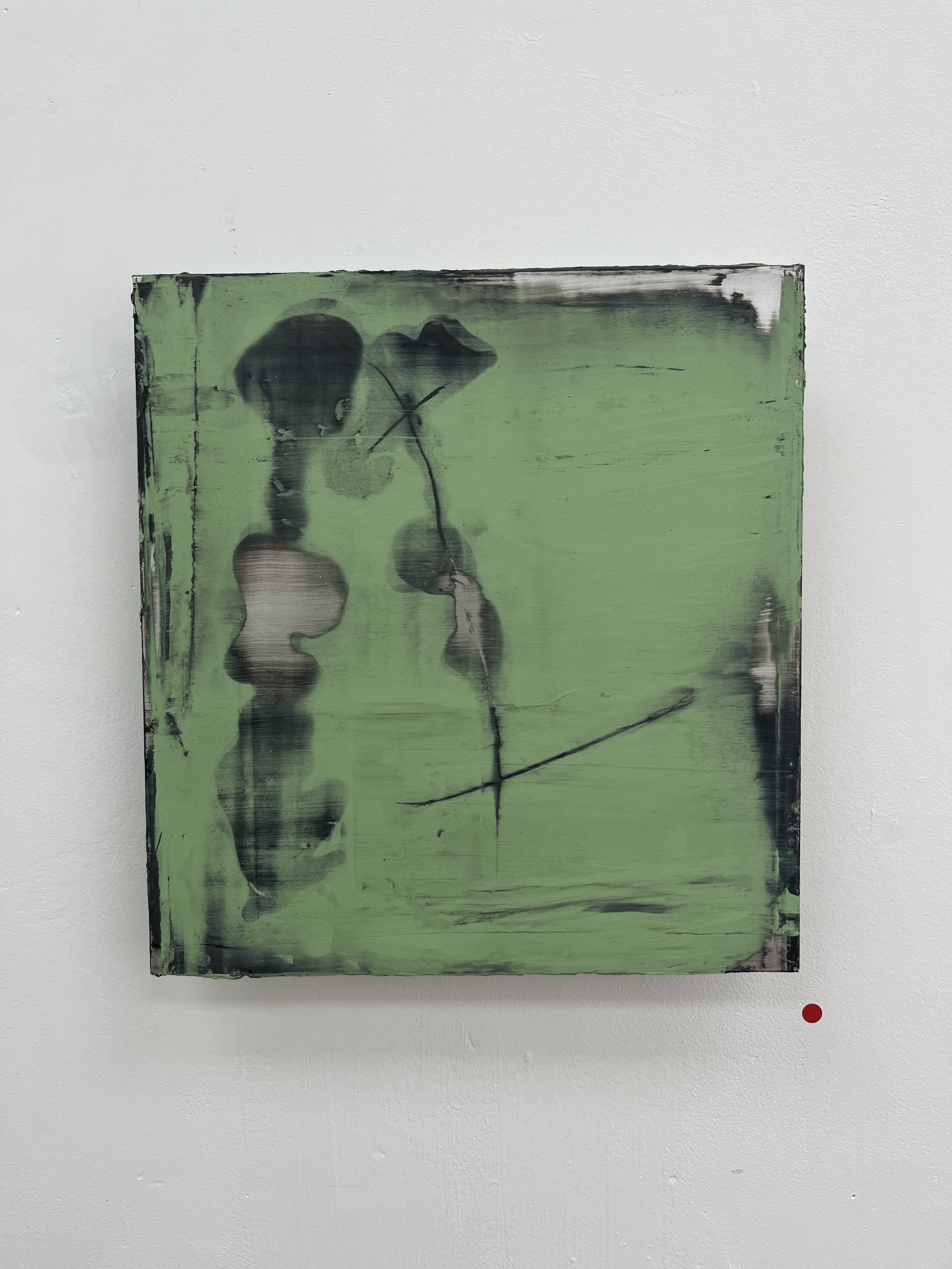 undercut, oil and cold wax on aluminum, (240x255mm) SOLD