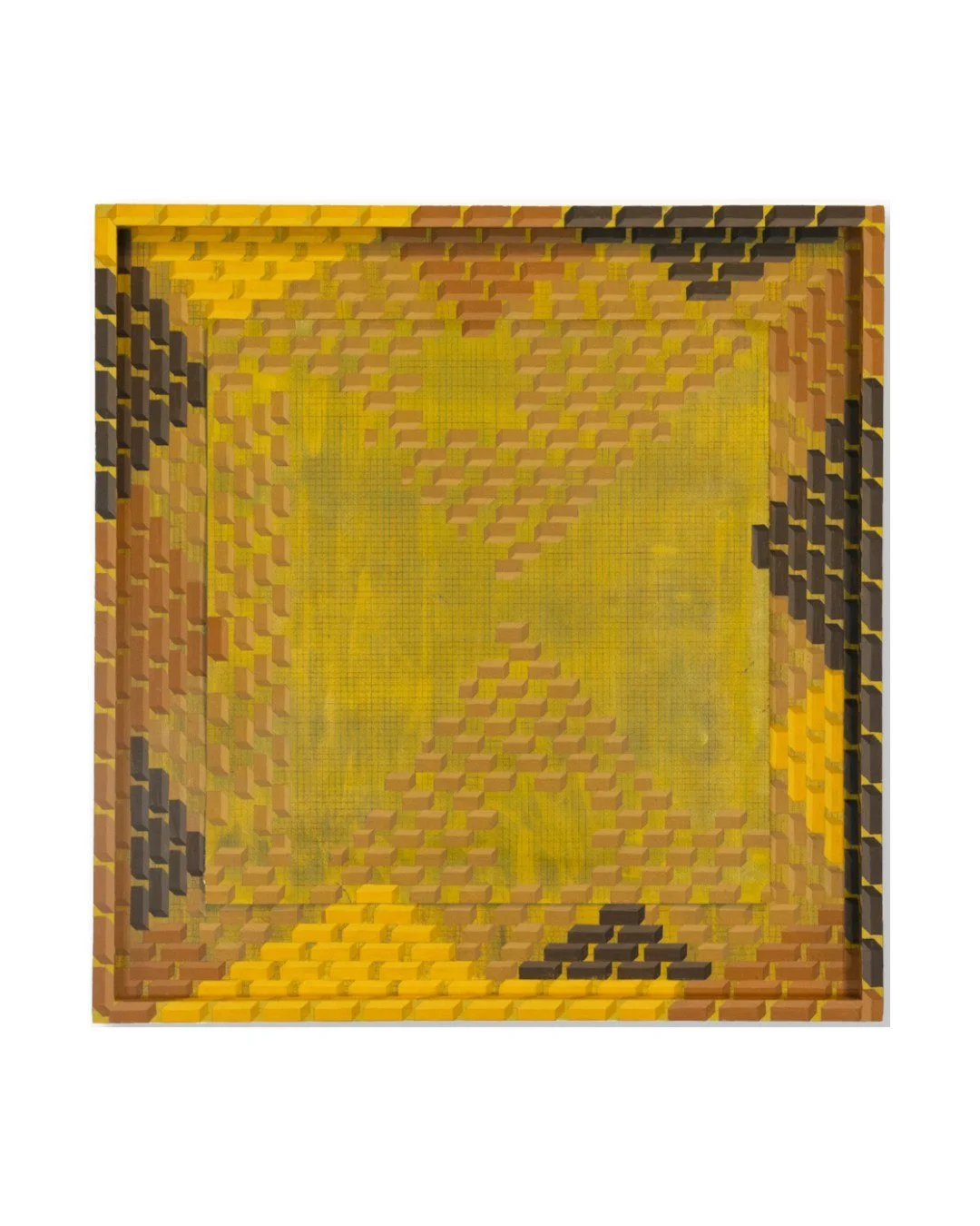 @colaizzomatthew Pyramids, 2024, Acrylic and colour pencil on paper, museum board, and wood, 40.6 &times; 39.4 &times; 3.8 cm #matthewcolaizzo