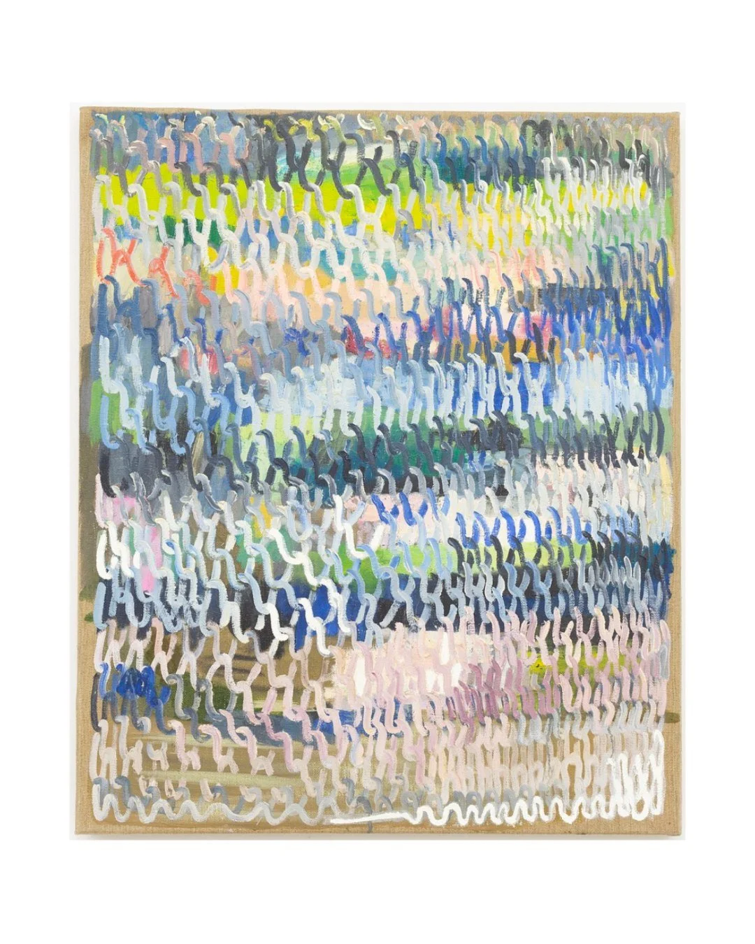 @alejandraseeber_studio Blue on Linen, 2018, Oil on linen, 76.2 &times; 91.4cm #alejandraseeber