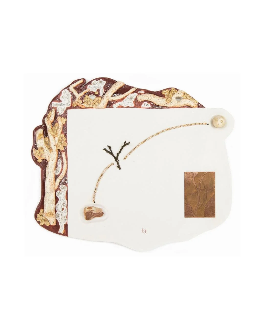 @_ikkonzjin Map, 2026, ceramic etched copper, found objects, 19 x 24cm #yingxijin