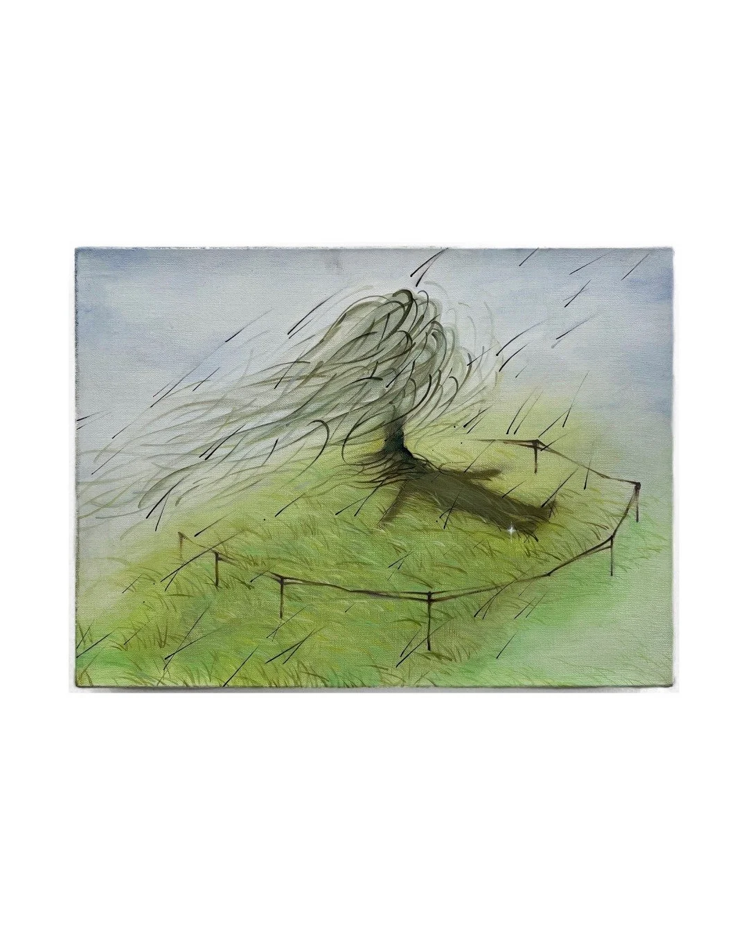@shuwen_nn Endless Rain, Bound Hope, 2024, Oil on canvas, 30 x 40cm #shuwenwang