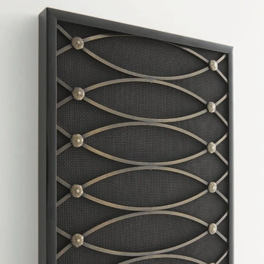Elliptical Grille w/ Fine Mesh and Floral Rosettes Shown