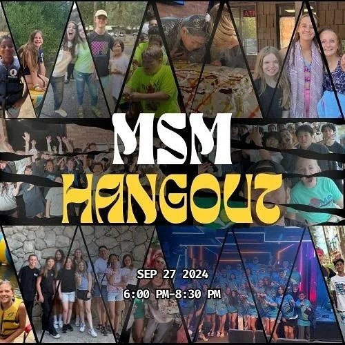 MSM HANGOUT is this Friday 6:00-8:30! Register with the link in our bio and enjoy a night of 🍕🍨🏈🏀🏐🎮! We can’t wait to see you there 🙌🏼