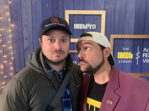  Two men posing together at an IMDb Pro event. 
