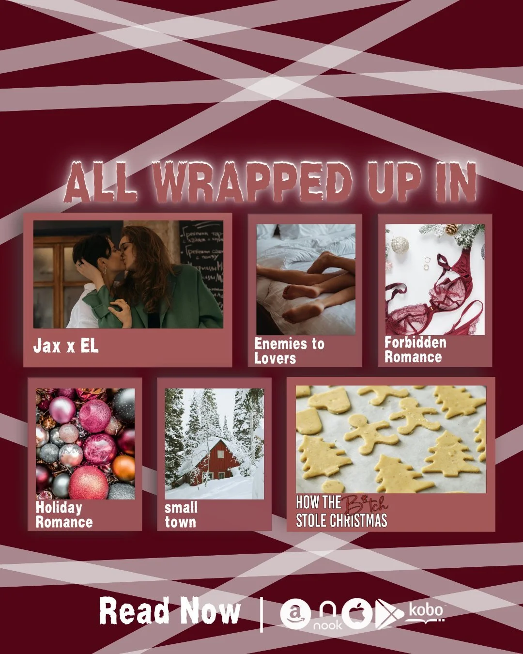 Happy Halloween! I'm all wrapped up in holiday romances! 

🎄AVAILABLE NOW🎄

What to Expect: 
😠 Enemies to lovers
📚 Bookseller/Lawyer
💖 Return to Hometown
🌈 Butch/Femme
👩🏻&zwj;🤝&zwj;👩🏼 Sapphic Romance
🎄Christmas Romance
🏡 Set in small tow