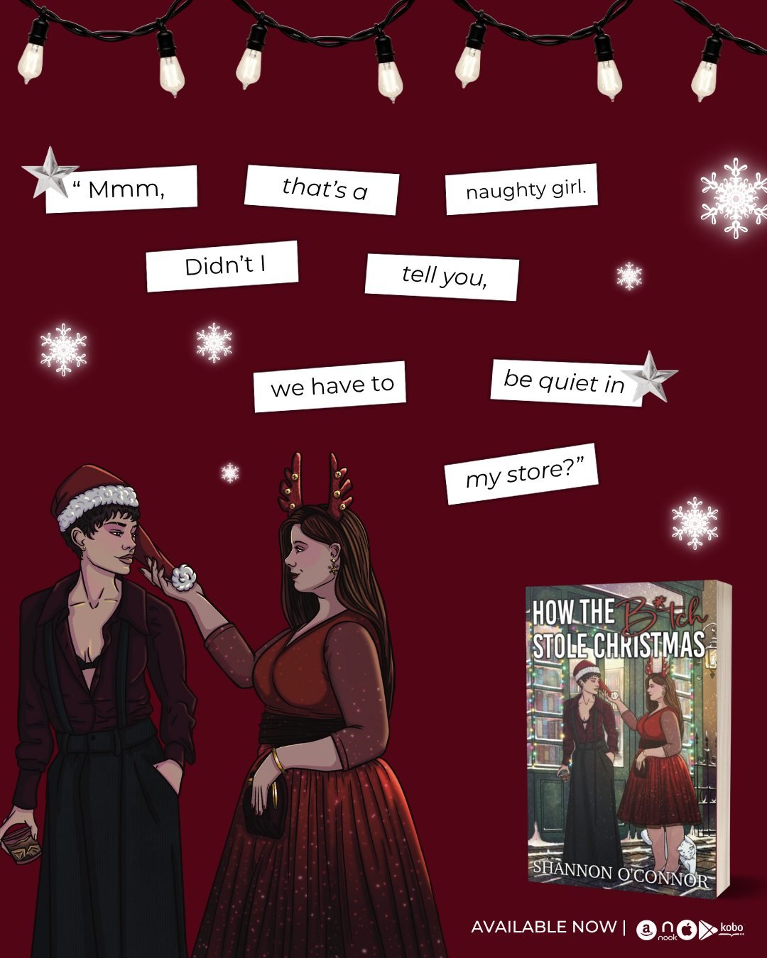🎄AVAILABLE NOW🎄

What to Expect: 
😠 Enemies to lovers
📚 Bookseller/Lawyer
💖 Return to Hometown
🌈 Butch/Femme
👩🏻&zwj;🤝&zwj;👩🏼 Sapphic Romance
🎄Christmas Romance
🏡 Set in small town CT

🎁Read Now: https://books2read.com/how-the-bitch-stol