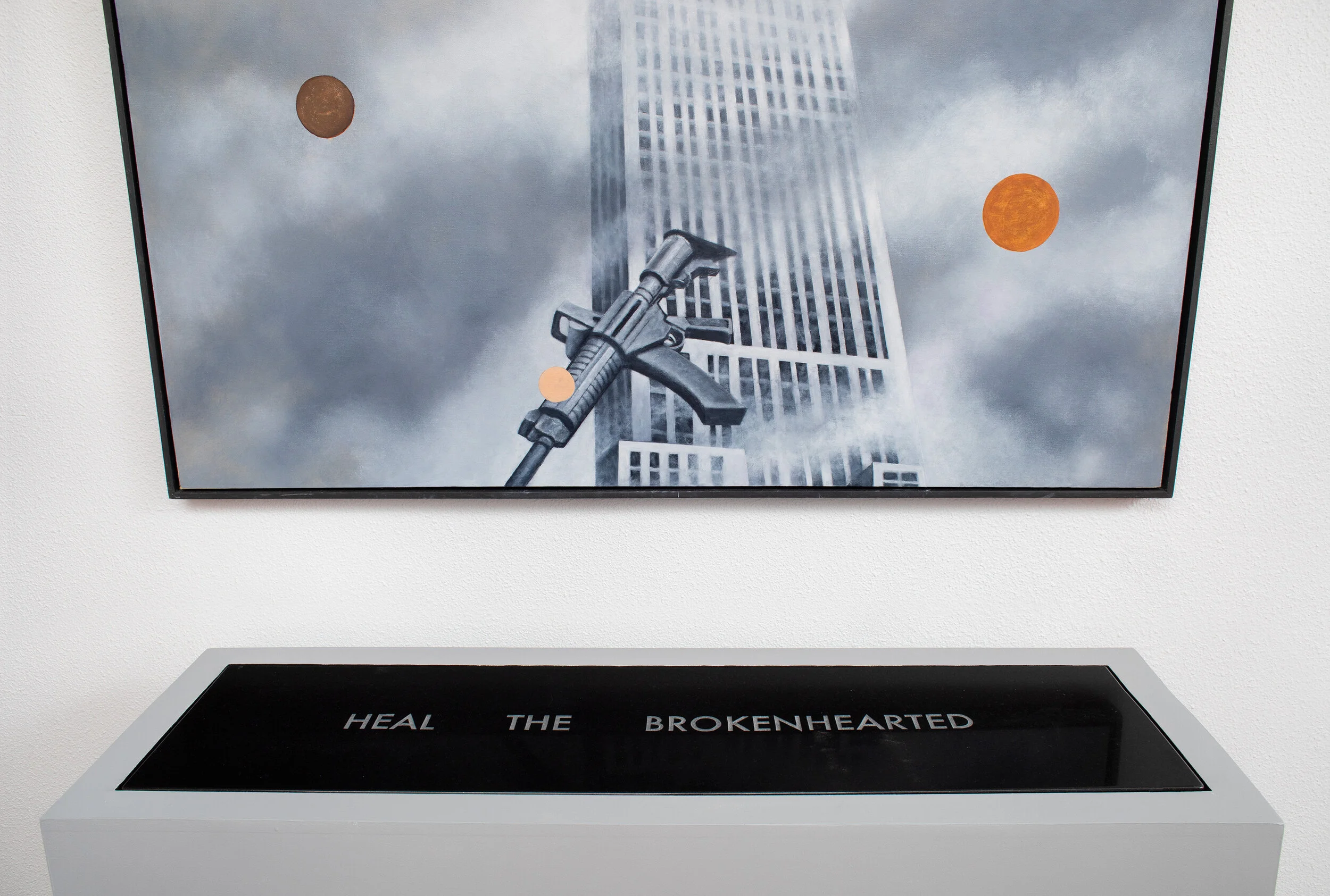 Heal The Brokenhearted, granite inscribed base, 36 x 44 x 12 in