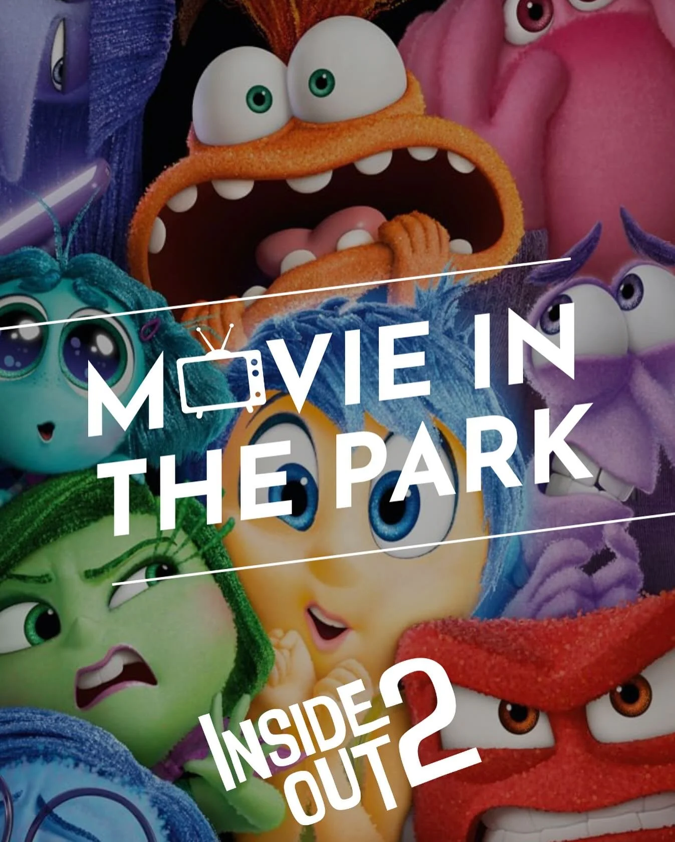 MOVIE IN THE PARK THIS FRIDAY AT 10:00AM + 6:30PM

This Friday, August 22nd, we will be watching Inside Out 2 on The Pavilion Screen. We will have a morning showing of the movie at 10am AND an afternoon showing at 6:30pm. Please be sure to get here e