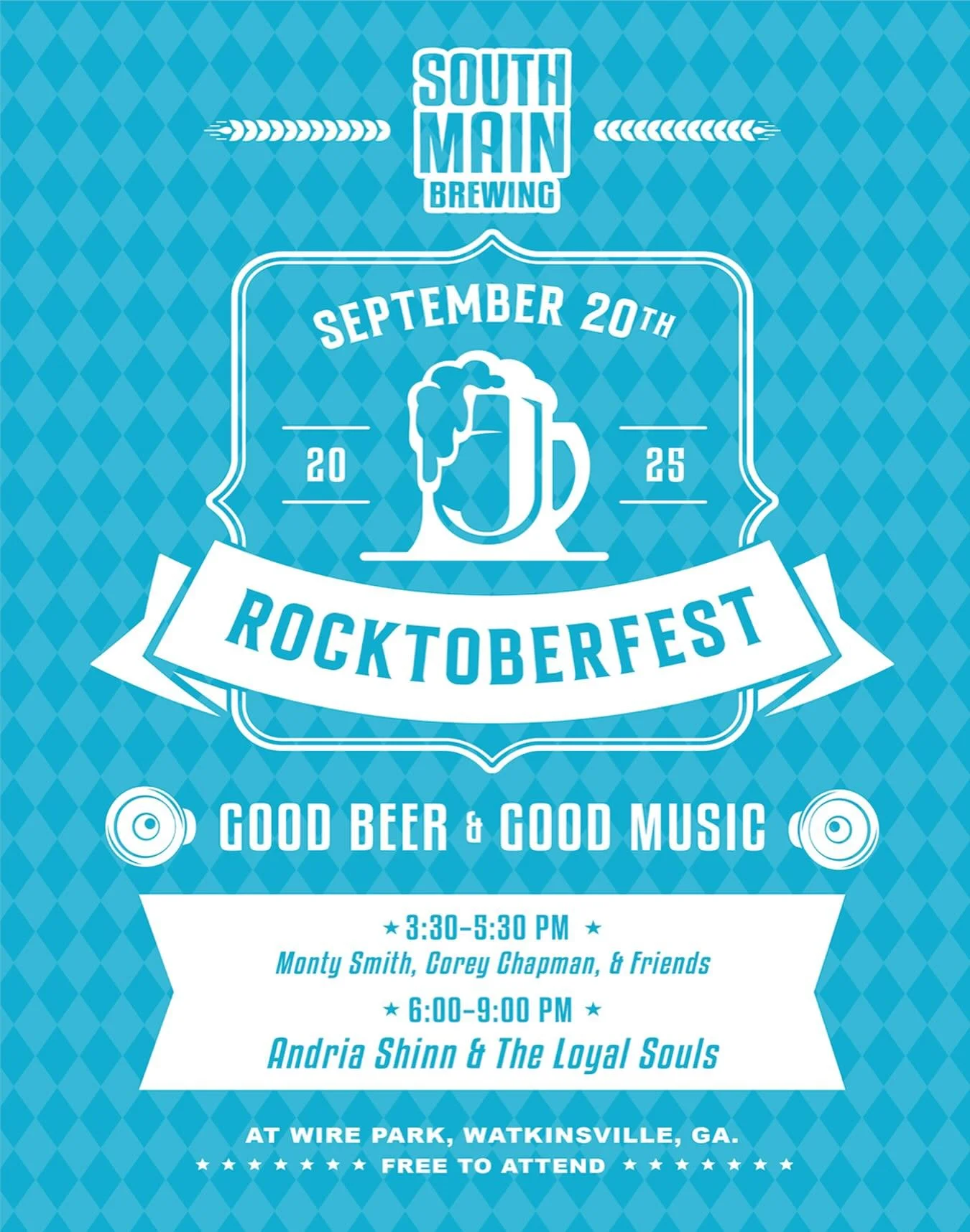 MARK YOUR CALENDARS FOR ROCKTOBERFEST THIS SATURDAY 9/20 FROM 3:30PM-9PM!

Join @southmainbrewing this Saturday at Wire Park for one of our favorite annual events. Live music will start on the Pavilion Stage at 3:30pm, and it will go until 9pm. 

Pla