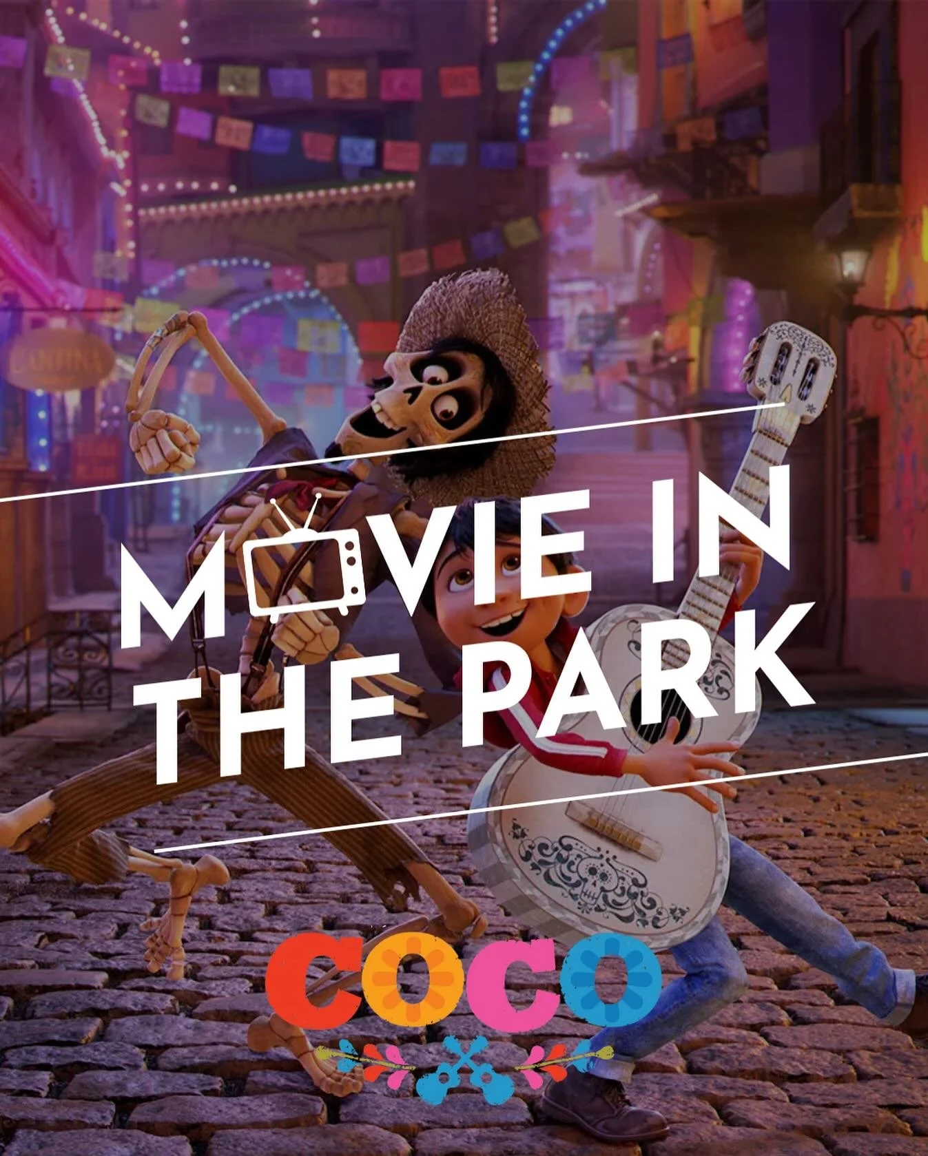 MOVIE IN THE PARK THIS FRIDAY! 
This Friday, October 24th, we will be watching Coco on The Pavilion Screen. The movie will begin at 6:30pm, so please be sure to get here early, and bring your own chair! 
#wirepark #watkinsvillega #oconeecountyga