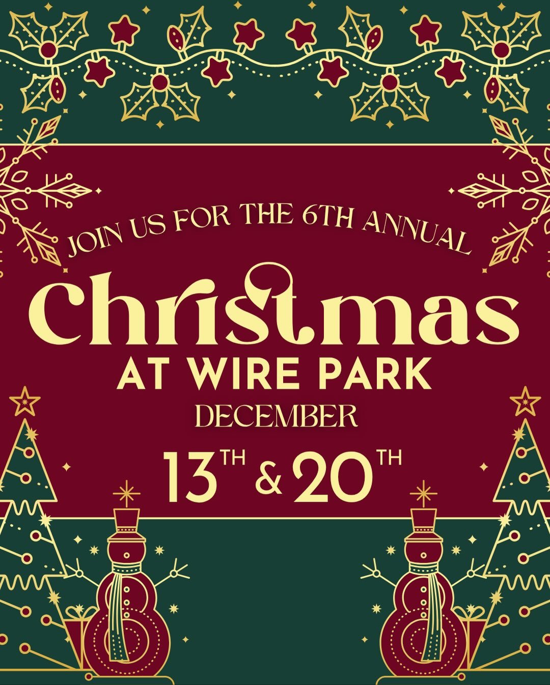 We are thrilled to announce the return of our beloved Christmas at Wire Park event, set to take place on Saturday, December 13th AND Saturday, December 20th.

Thanks to the generosity of @barnettsoutherncorporation, from 4:00 PM to 8:00 PM on both ev