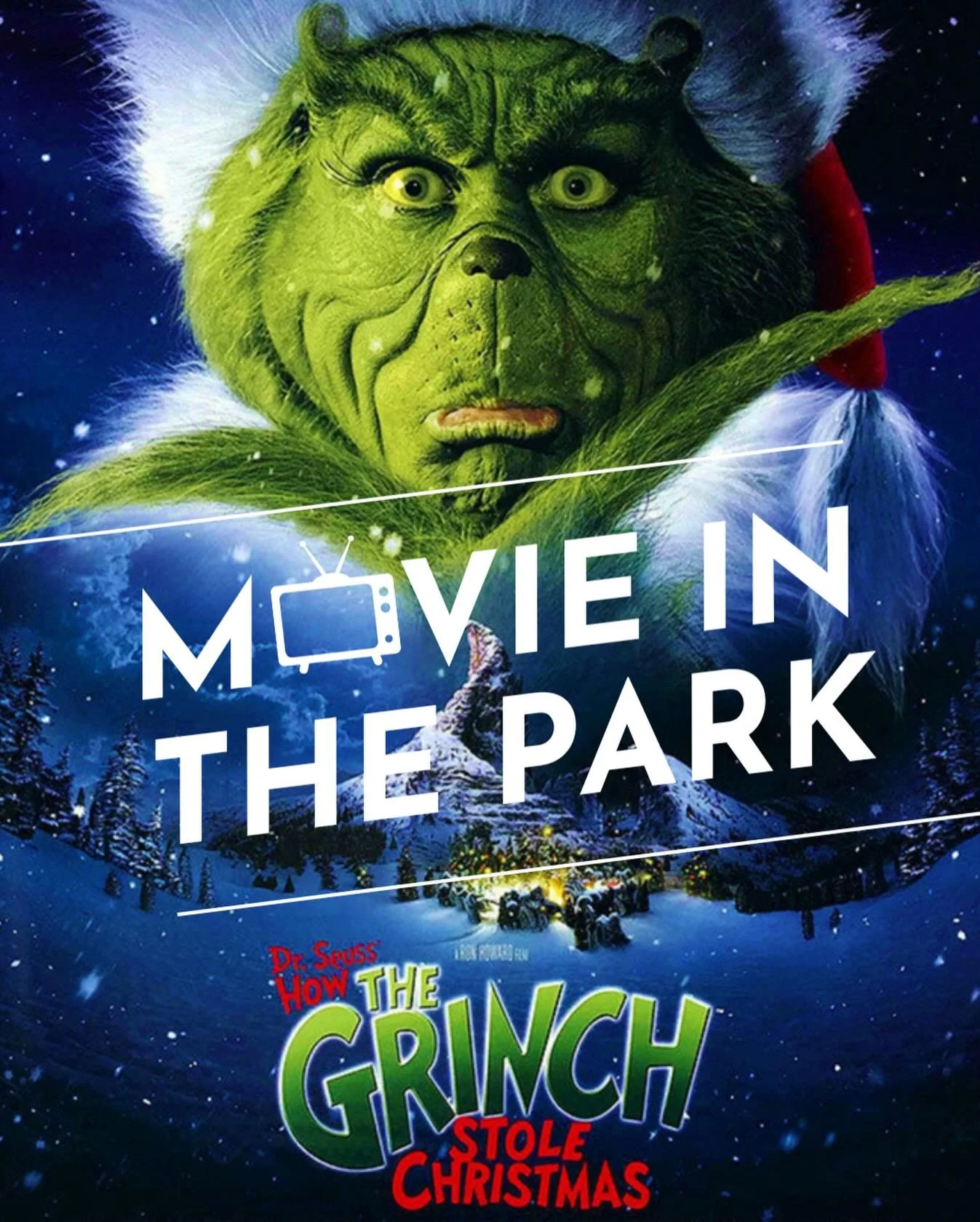 MOVIE IN THE PARK THIS FRIDAY! 

This Friday, December 12th, we will be watching How the Grinch Stole Christmas on The Pavilion Screen. The movie will begin at 6:30pm, so please be sure to get here early, and bring your own chair! 

#wirepark #watkin