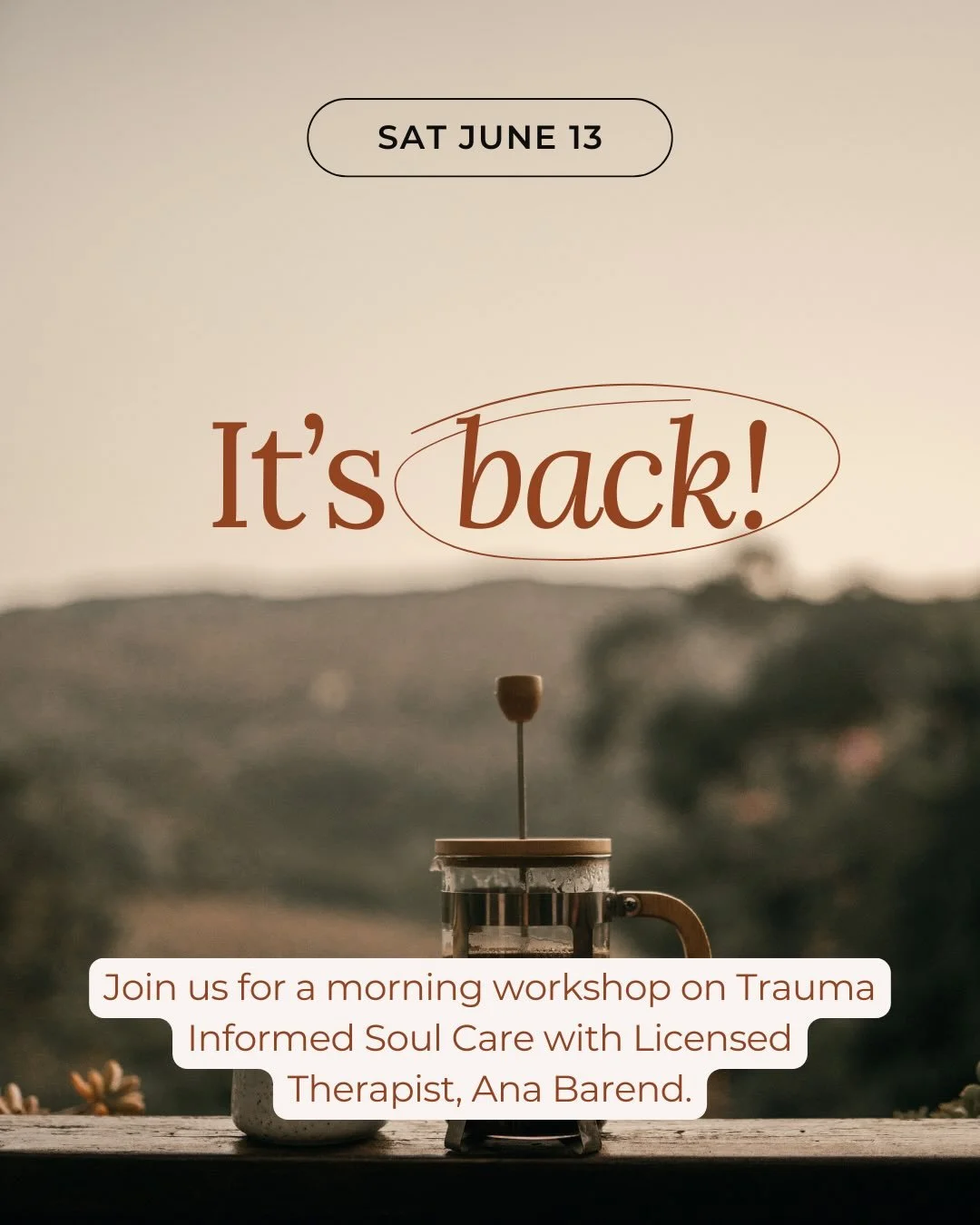 Join us for a virtual workshop on Trauma Informed Soul Care this June!

This workshop is back for the second time &amp; we couldn&rsquo;t be more thrilled!

Comment &ldquo;WORKSHOP&rdquo; below for all the info 👇