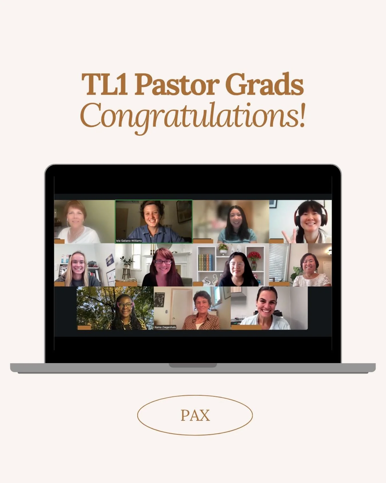 Nothing like a virtual room full of female pastors supporting one another 👏

This crew is our first TL1 cohort to graduate last week &amp; we couldn&rsquo;t be more excited for them ☺️

We were able to offer this cohort through a partnership with Go
