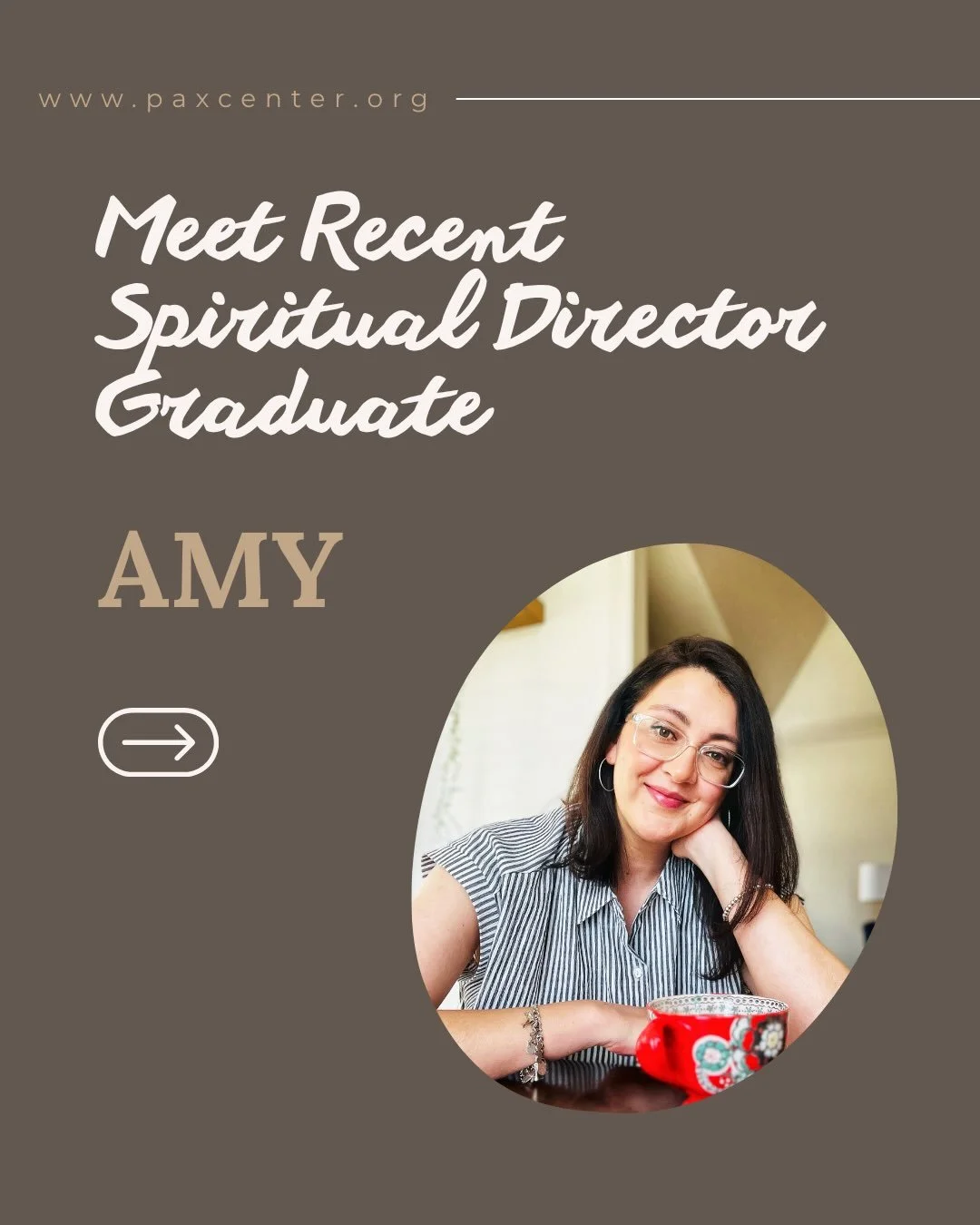 Say hello to one of our recent Christian spiritual director graduates, Amy!

Amy is a genuine soul and will listen to you with her whole heart. It has been a gift to know her and we know she will be a gift to all those she listens with as well!

Comm