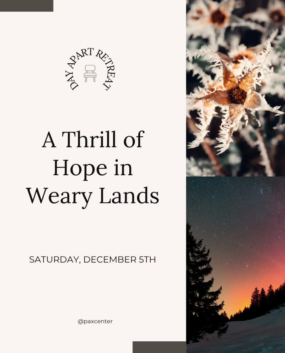 Don&rsquo;t let the fact that Advent starts in November scare you!

We&rsquo;ve got you covered with a Day Apart retreat to take some time with God in this beautiful but busy season.

Comment &ldquo;ADVENT&rdquo; below and we&rsquo;ll get you the lin