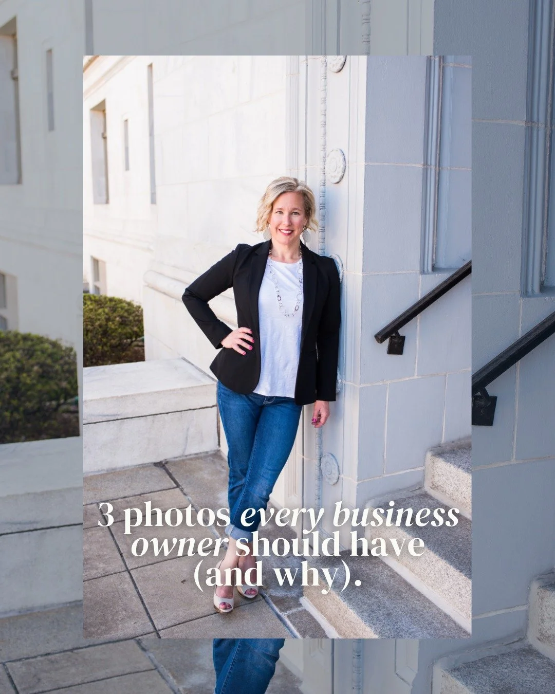 Three photos every business owner should have (and why).

- Modern headshot &mdash; builds trust fast on LinkedIn, email signatures, and About pages.
- Product or service shots &mdash; clearly show what you sell and make your offer irresistible.
- Be