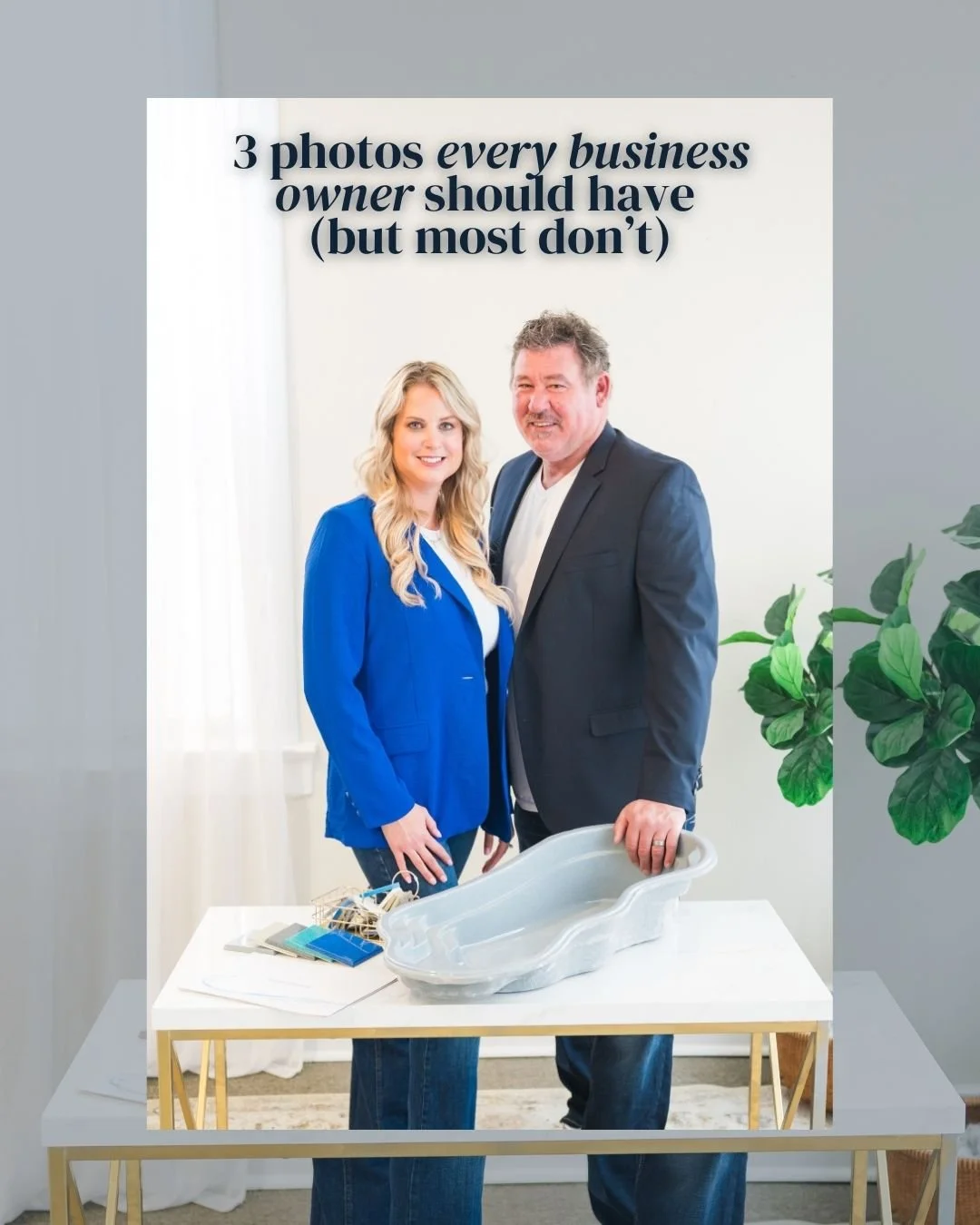 If I had to narrow it down, these are three images every business should have:

&bull; An above-the-fold website image
&bull; A modern headshot
&bull; You in action &mdash; or flat lays of your tools of the trade

These three alone can carry a lot of