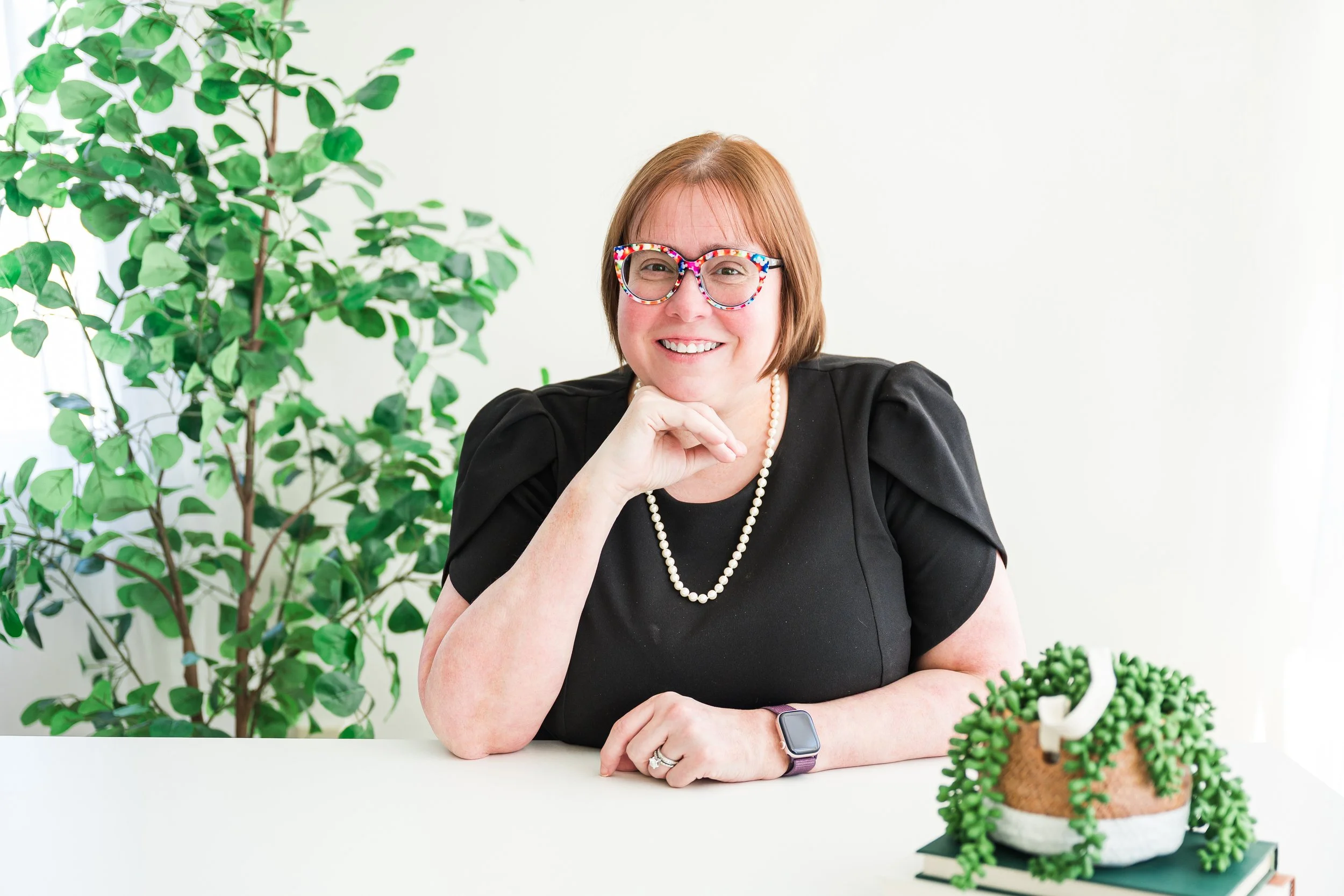 Professional headshot of a woman business owner taken during a real brand photography session in Central Illinois.