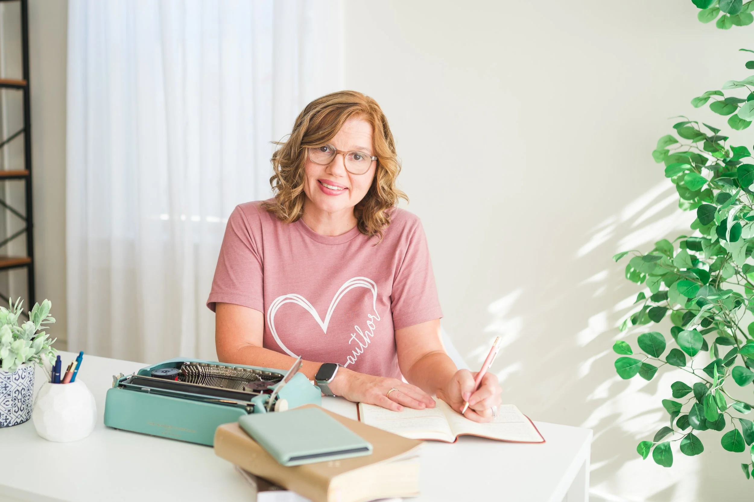 Brand photographer in Bloomington Illinois directing a client during a brand photography session