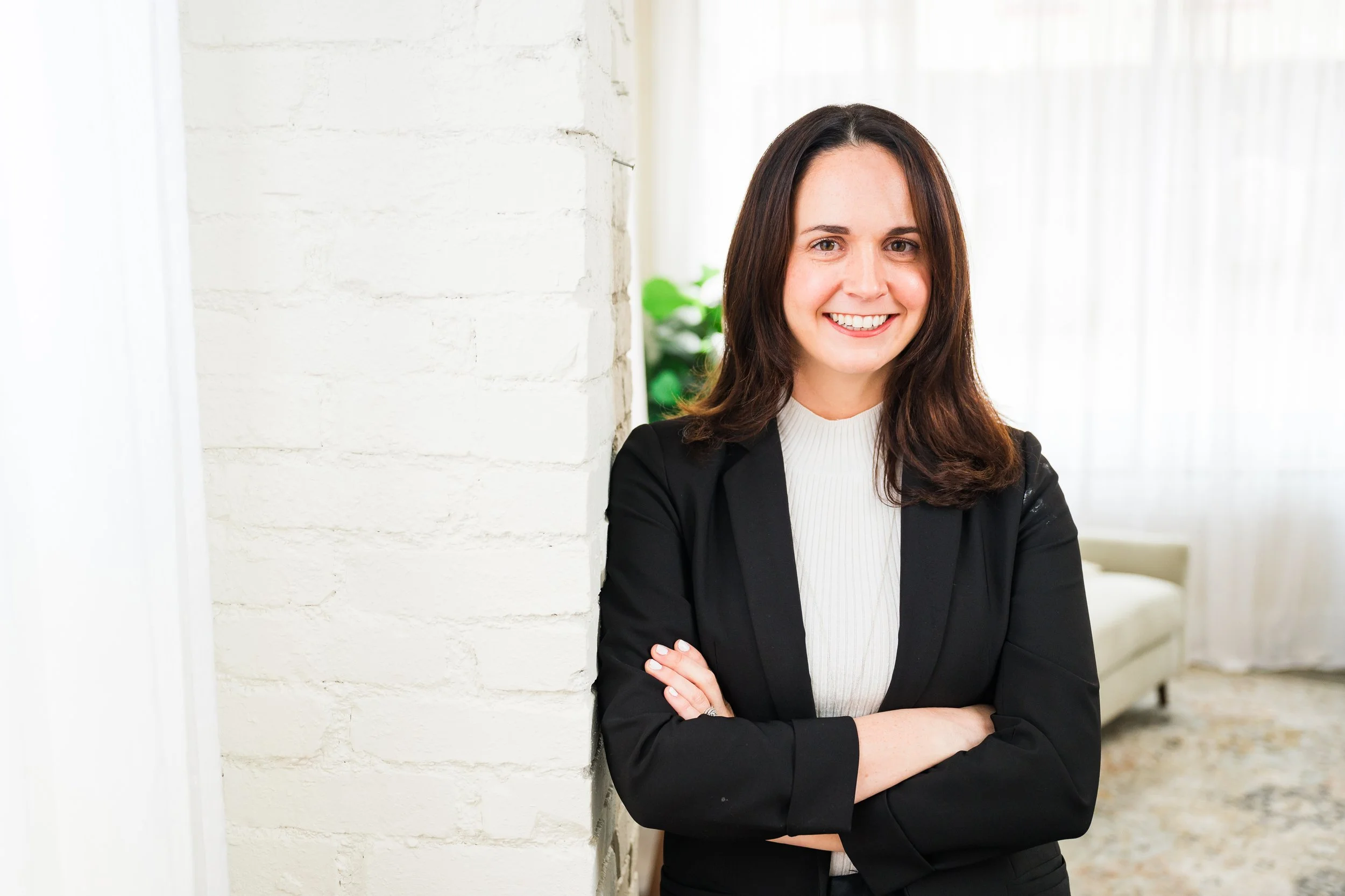 Professional headshot of a Central Illinois business owner, taken during a personal brand photography session.