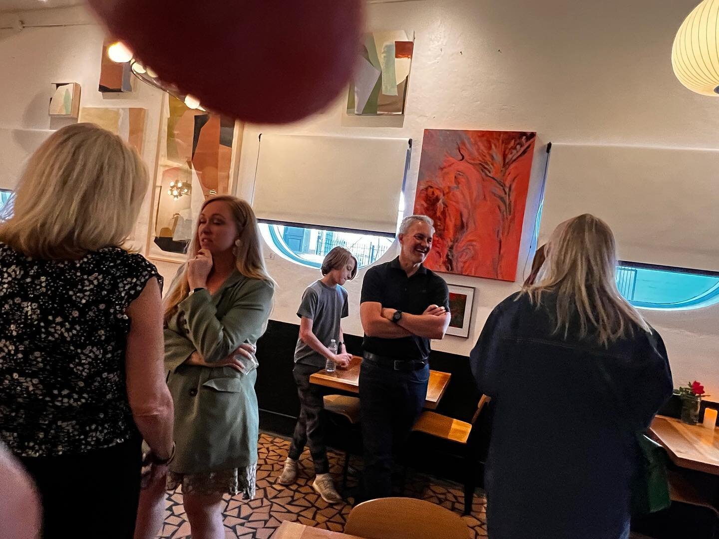 The HiVolt Caf&eacute; show opening Reception #artshow #5artistsyoushouldknow #artlovers #lowergardendistrict #sophiewrightplace #virginiacandlerstudio #josieazuma #kaybreauxlivaudais #carolinealterman #malakmorganart