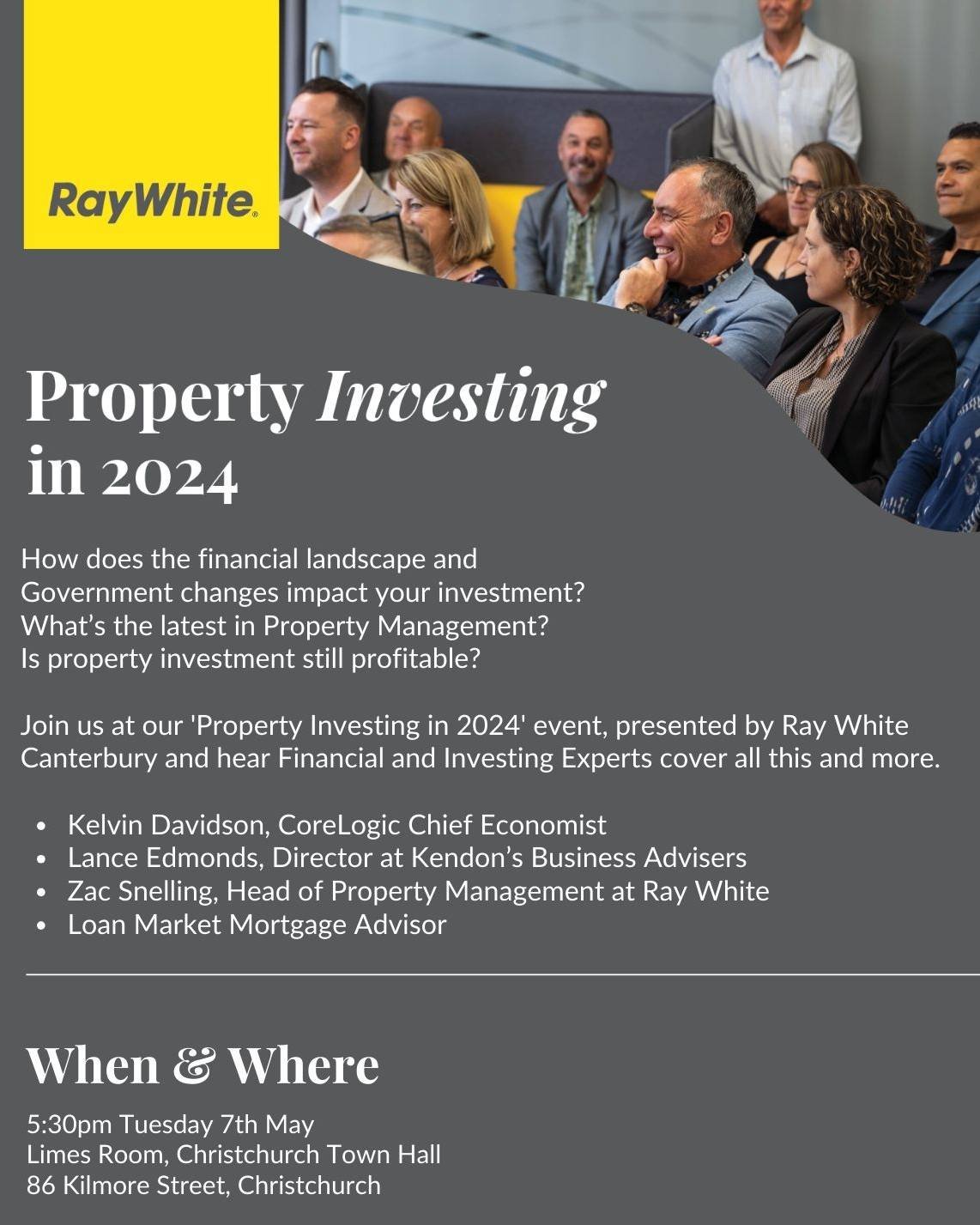 If you are a property investor or are considering property investment, this event is for you ✅

Join Kendons Director, Lance Edmonds, at 'Property Investing in 2024' hosted by @raywhitecanterbury. Lance will speak on a panel of financial and investin