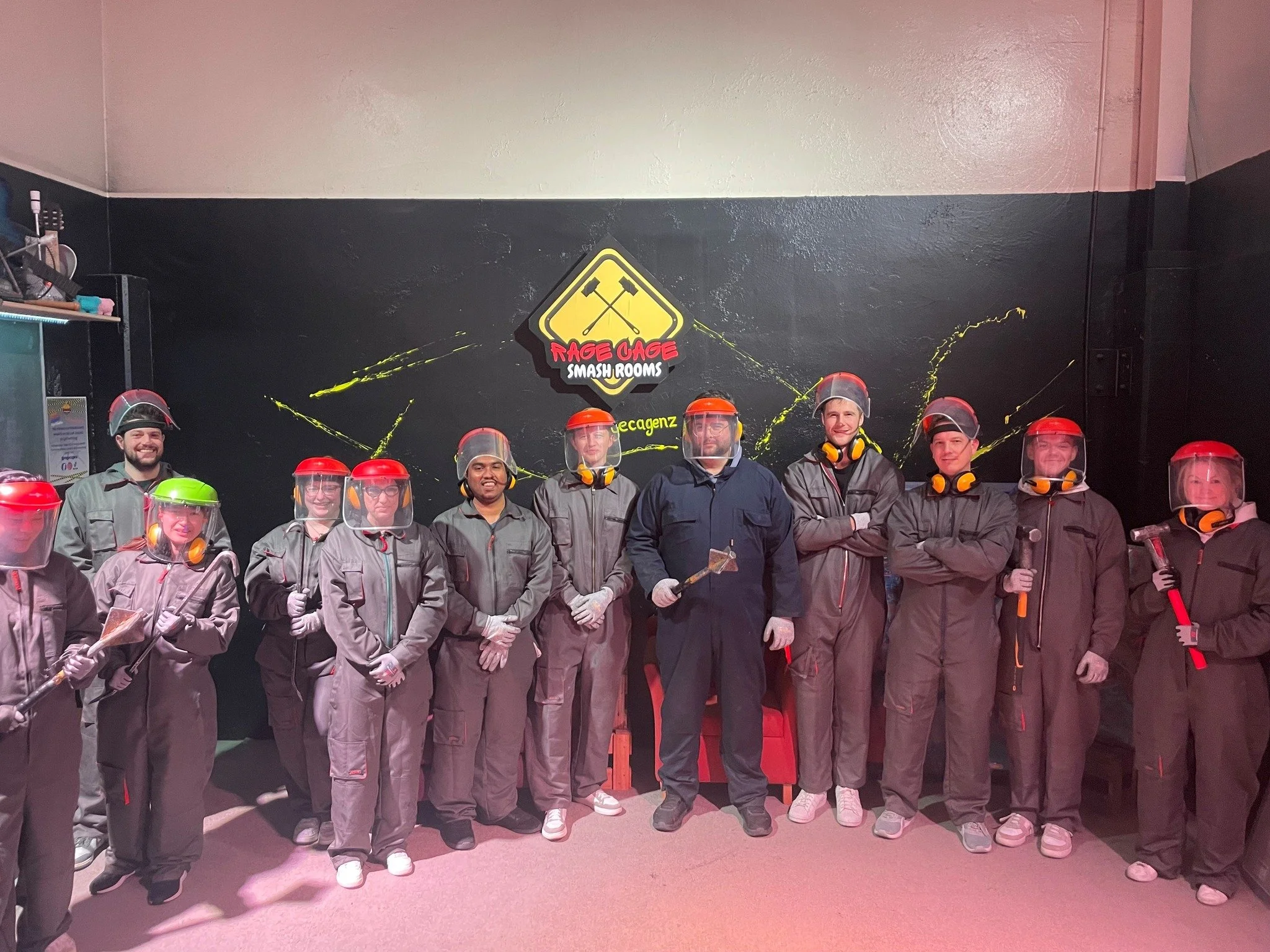 Well, that was a smashing good time! On Friday, the Kendons Social Club crew went to Rage Cage Smash Rooms to let off a bit of steam. Nothing says team bonding like putting on safety gear and smashing household items with a sledgehammer!

Big thanks 