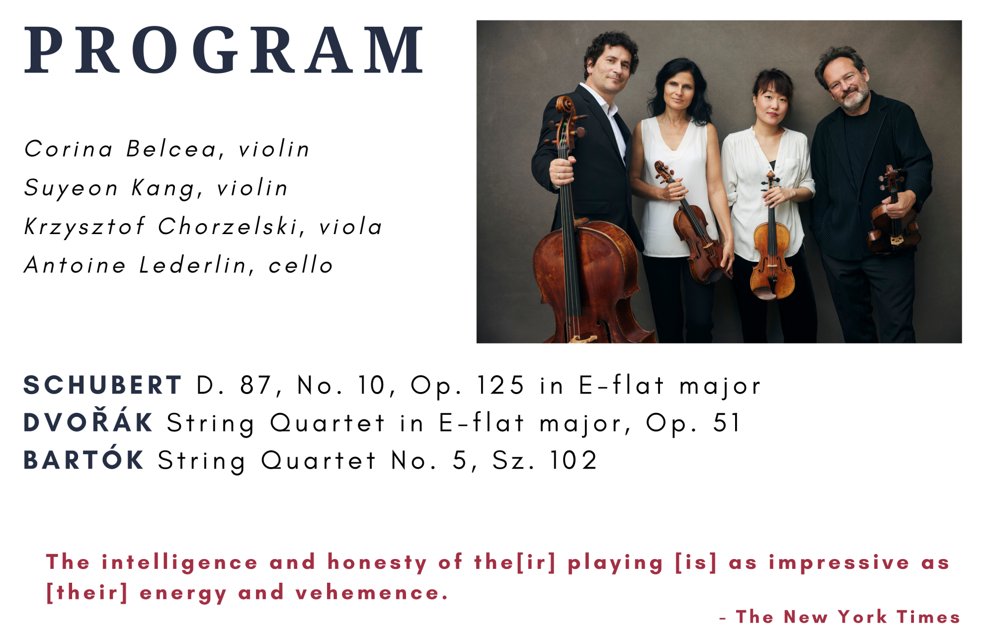 Cleveland Chamber Music Society presents: The Belcea Quartet TICKETED