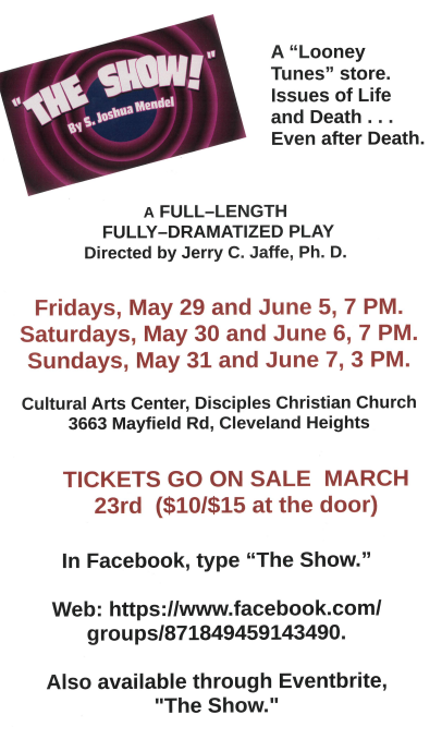 "The Show" a Joshua Mendell play TICKETED