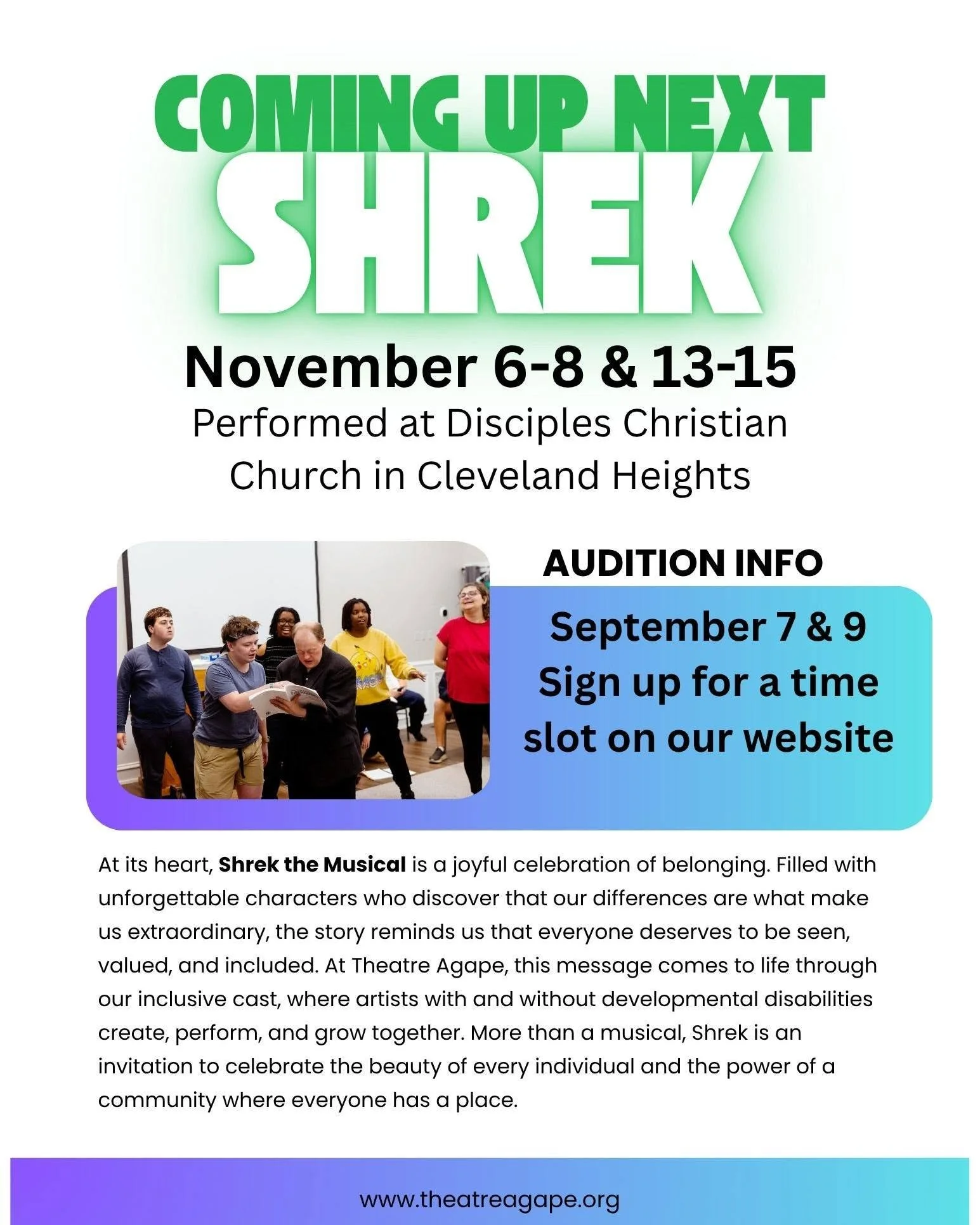 Theatre Agape presents Shrek  -  TICKETED   