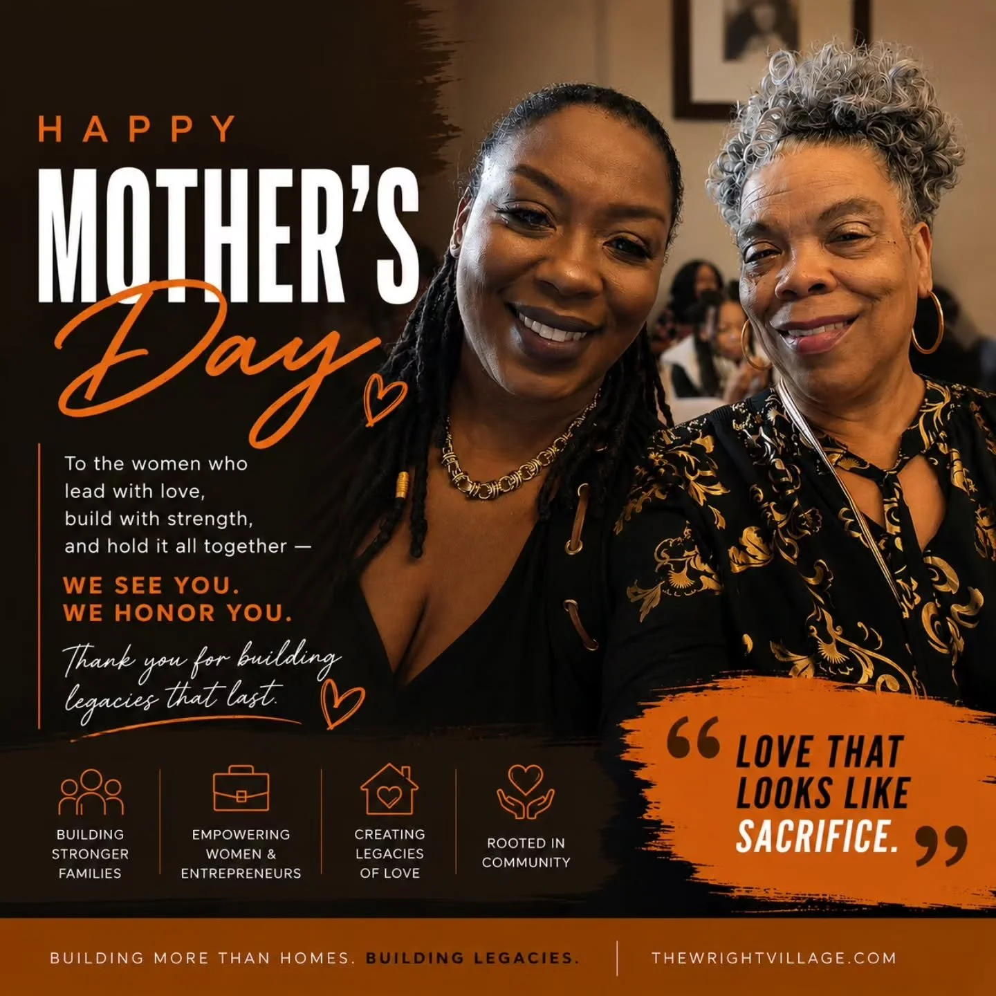 Mothers don&rsquo;t just raise families.
They raise communities.
They build businesses, hold things together when nobody else sees the weight, and somehow still make space to love loudly. 🧡

Today we honor the women whose love looks like sacrifice, 