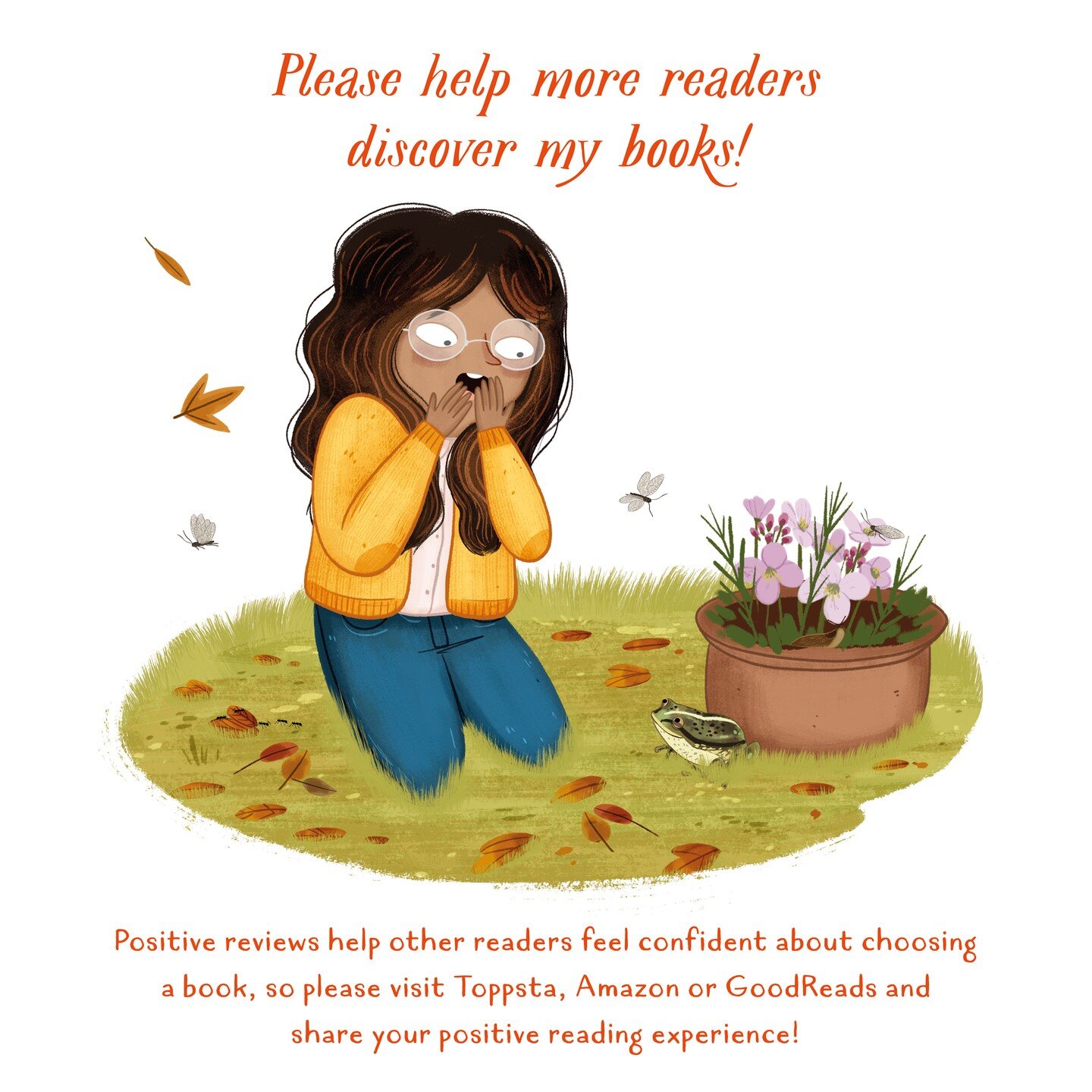 🐸 Please help more readers discover my books! 🌼

Positive reviews help other readers feel confident about choosing a book, so please visit @toppsta Amazon or GoodReads and share your positive book review!

#booksforkids #picturebook #children #rais