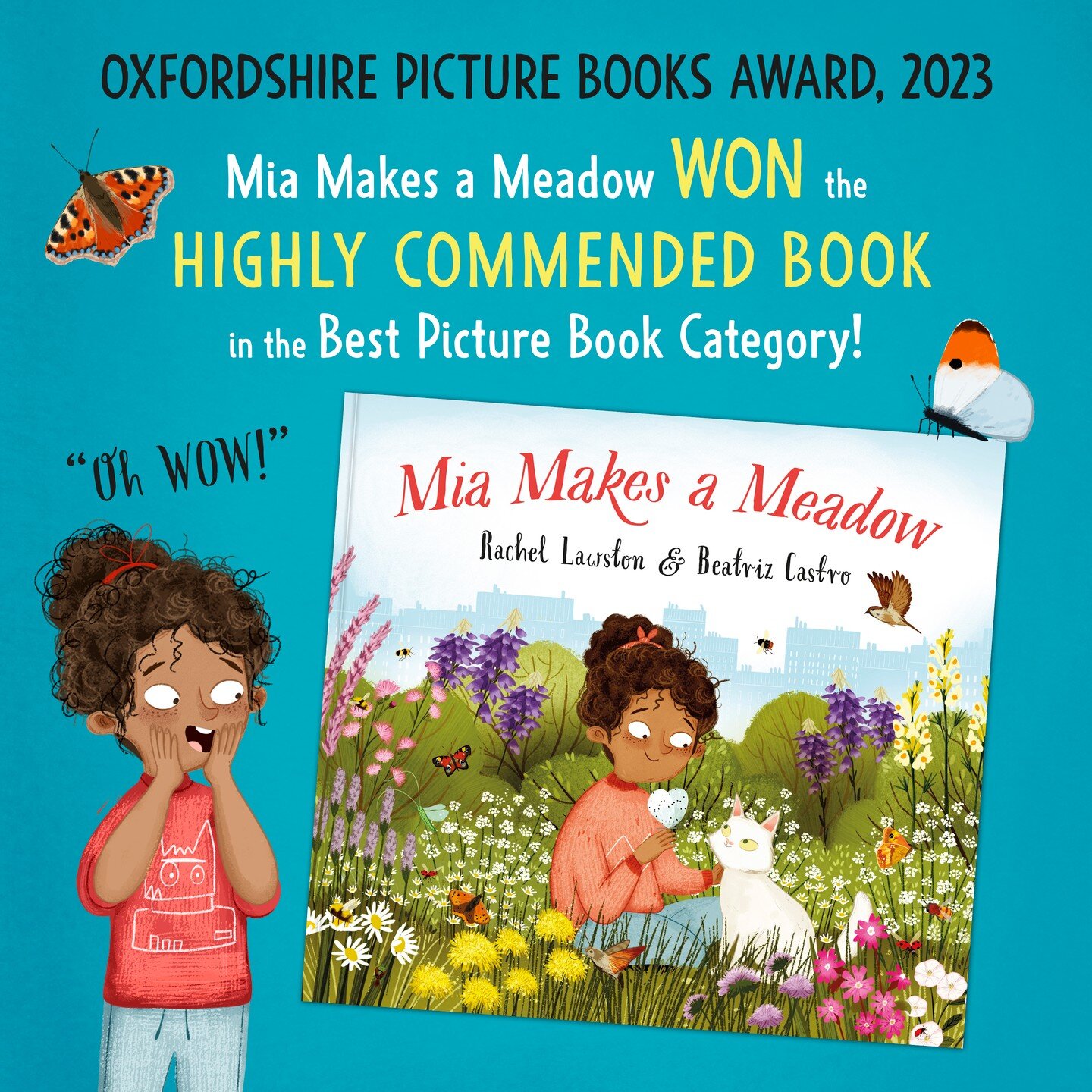 I am excited to share that Mia Makes a Meadow was recognized with a Highly Commended award in the Best Picture Book Category at the Oxfordshire Picture Books Award 2023. 

I want to thank everyone who voted, as well as my publisher @pikkubooks, edito