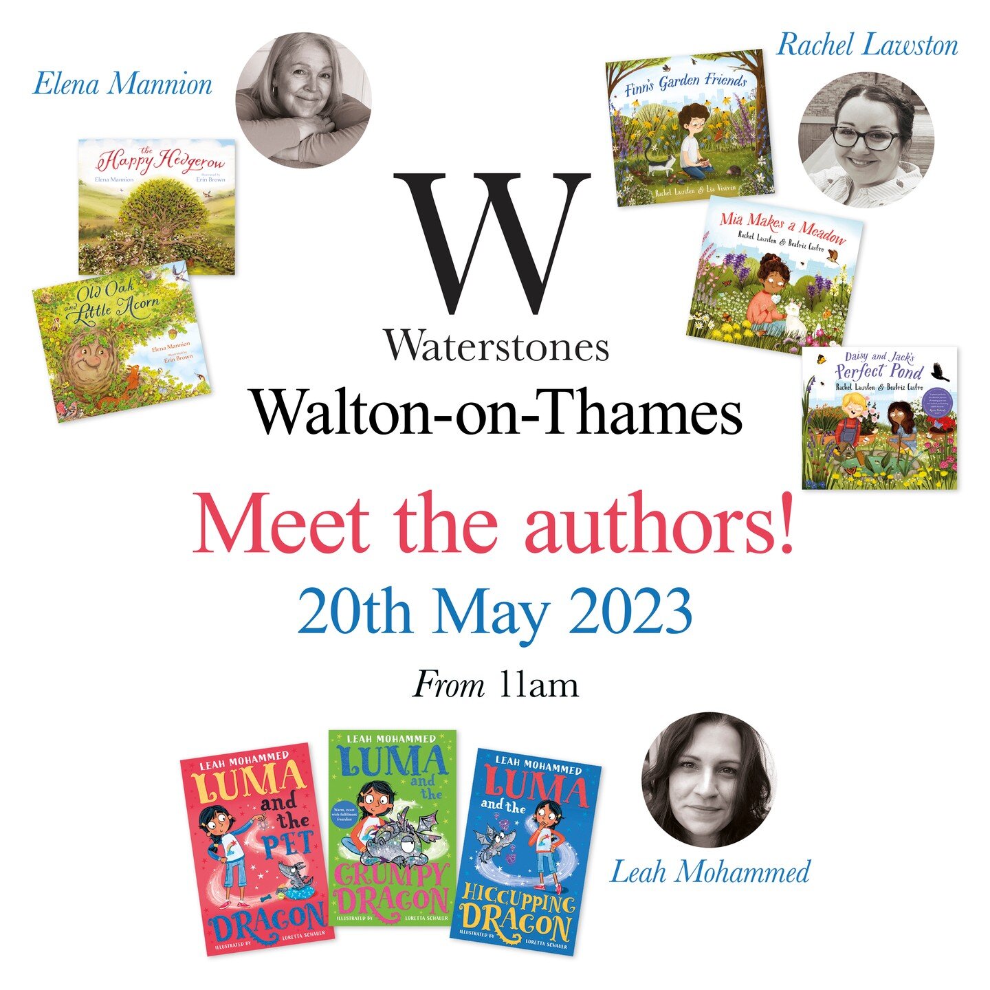 I am thrilled to announce that on Saturday, May 20th, I will be joining Leah Mohammed and Elena Mannion for a fun-filled day of book signing and celebrating children's literature at @waterstoneswot. 

We will be available to sign books and answer any