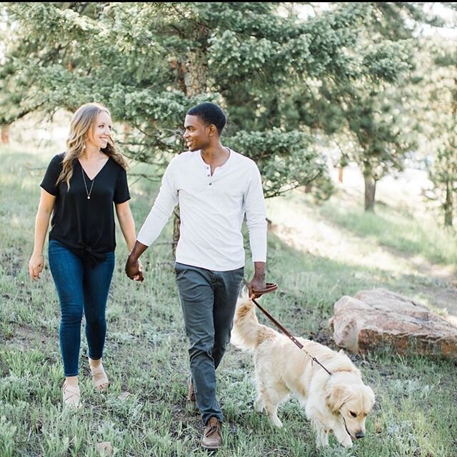 Big BIG fan of including dogs in engagement shoots. Can&rsquo;t wait to work with this adorable couple Liz and Blair on their Denver wedding next May. Maybe Winston will make an appearance too. 💚 #theperfectmomentevents .
.
.
.
📷 @crystalleffelphot