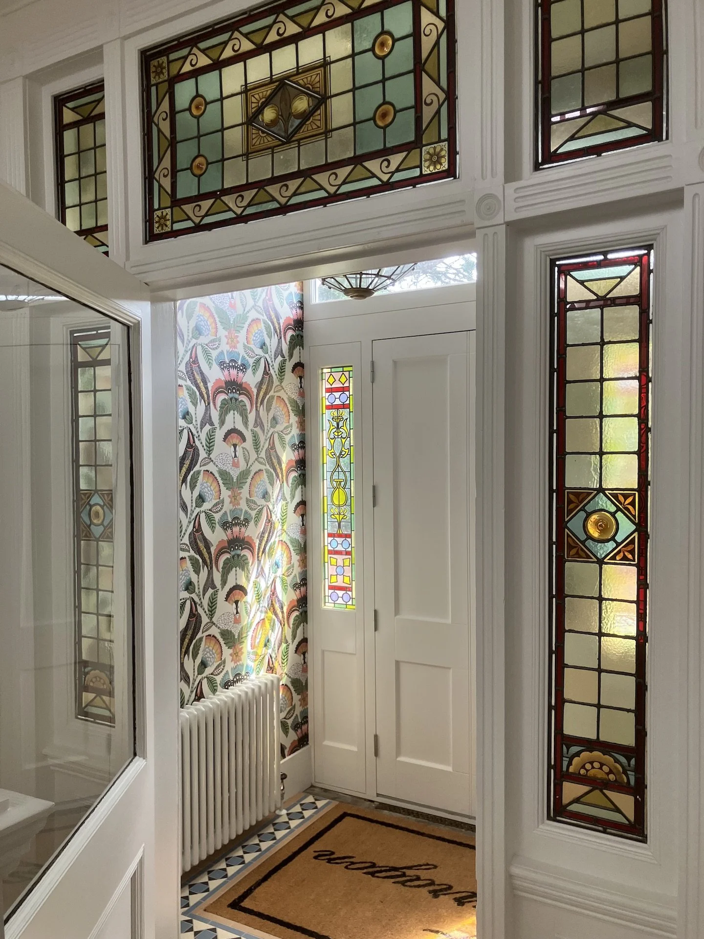 Stained glass entrance hall