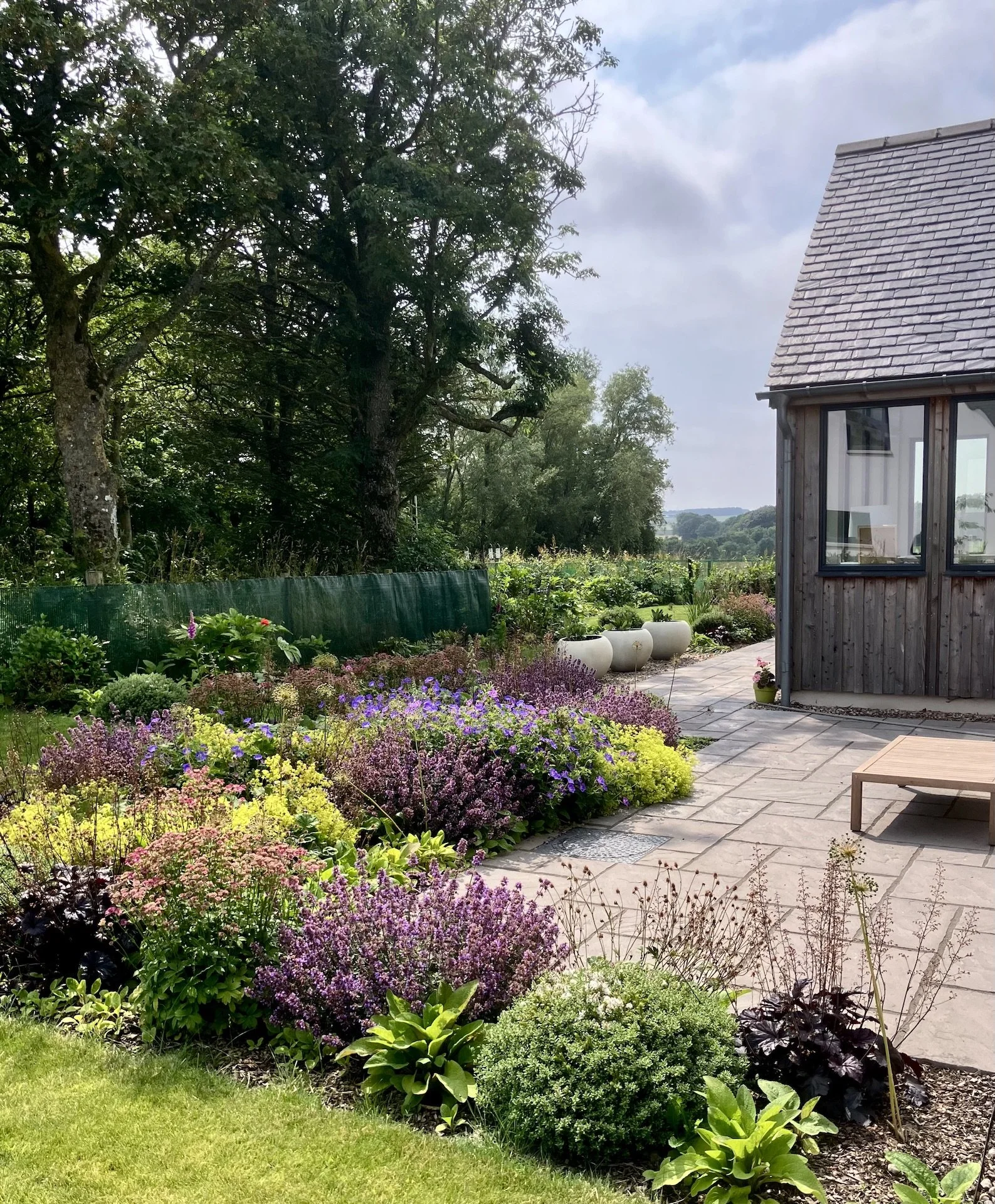 Back garden new build country home