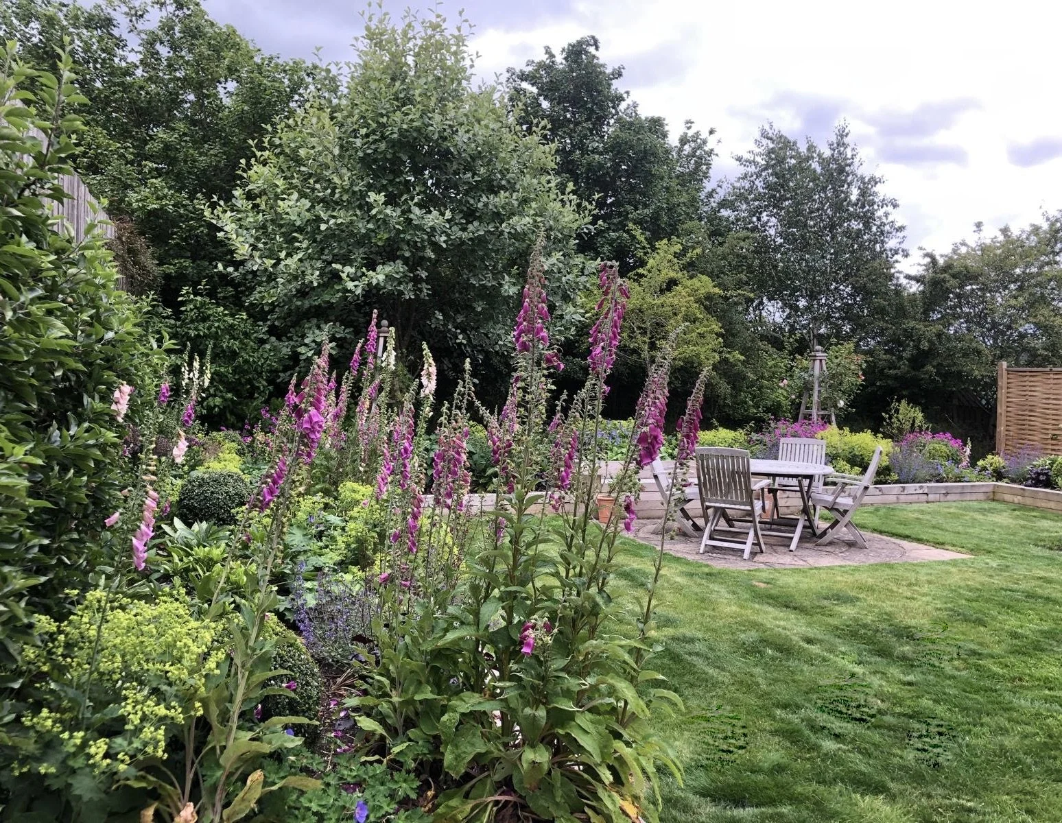 Country garden seating area