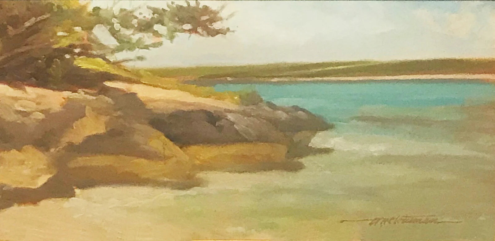 Caribbean Waters // Oil on Canvas, 10 x 20 inches -- NFS