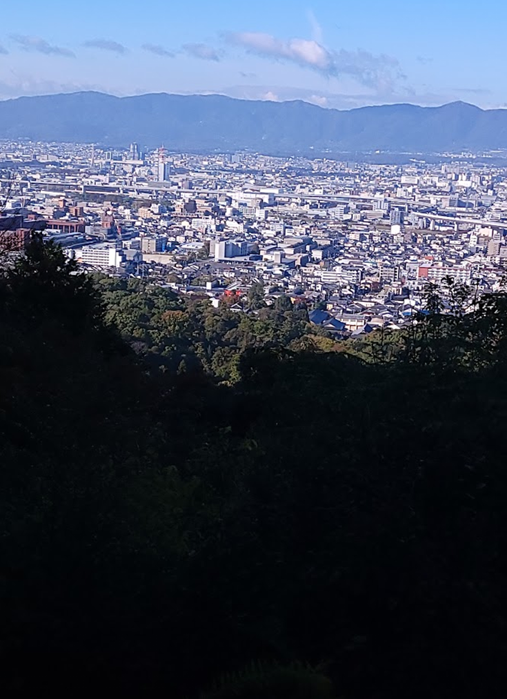 Photo taken from the observation deck of Fushimi Inari Taisha, overlooking Kyoto.