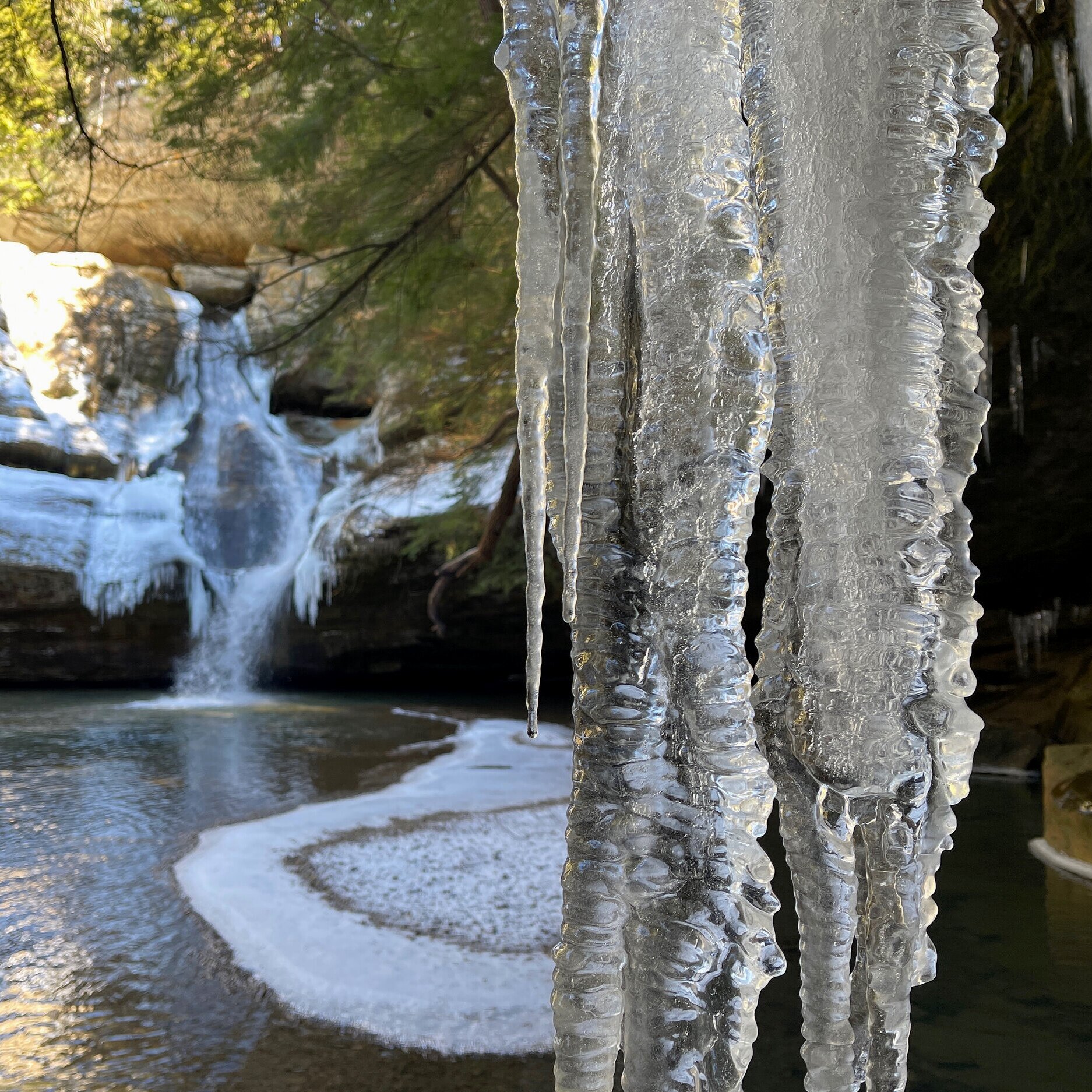 Winter in Hocking Hills only adds to the region’s beauty.