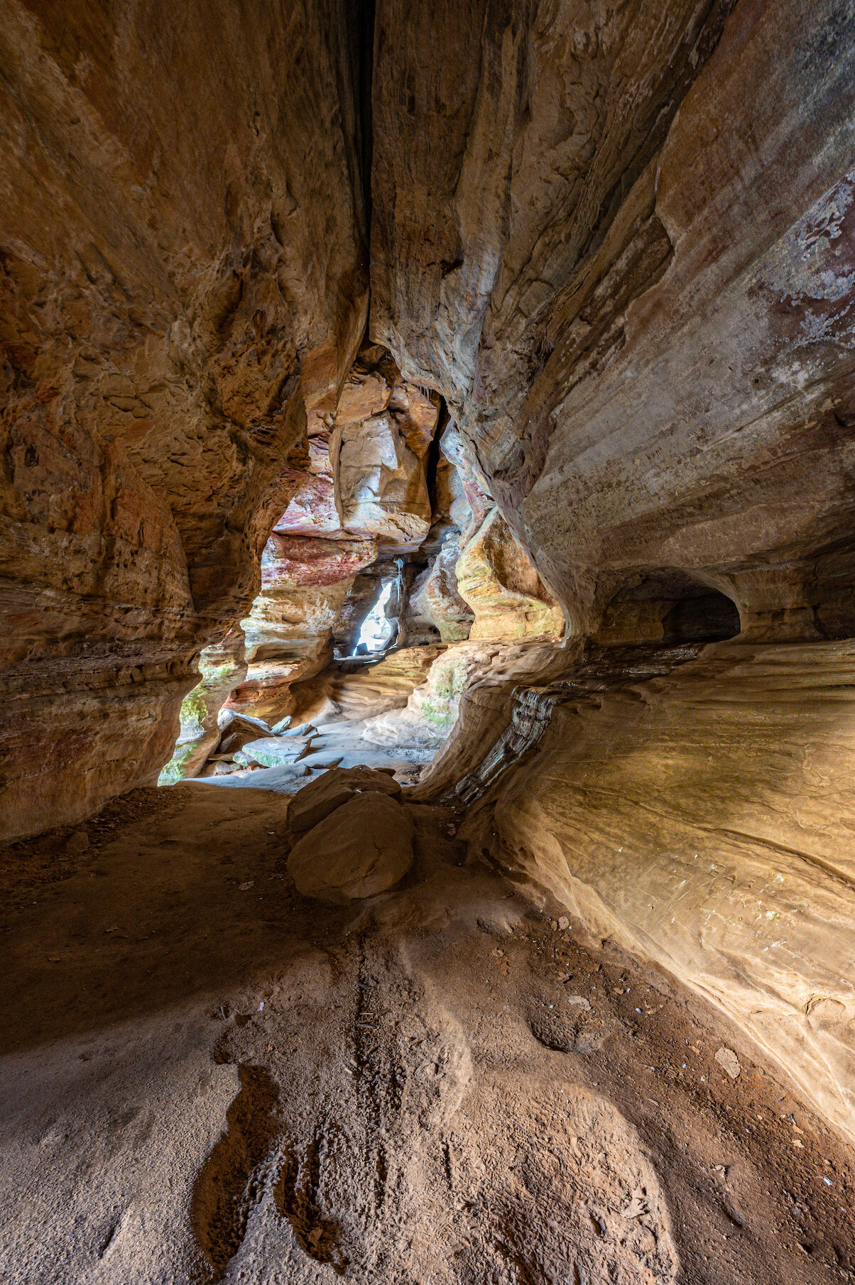 Interior shot of the Rock House Cave at Hocking Hills State Park.