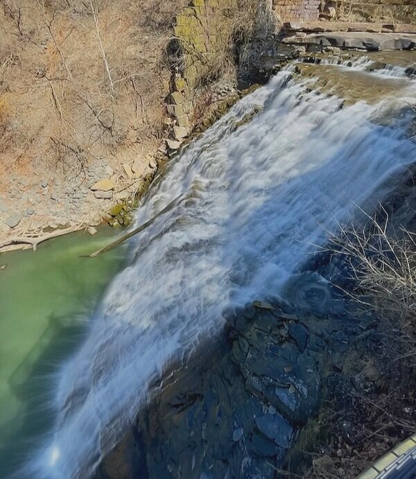 Mill Creek Falls in early spring.  Photo was taken at the overlook deck.