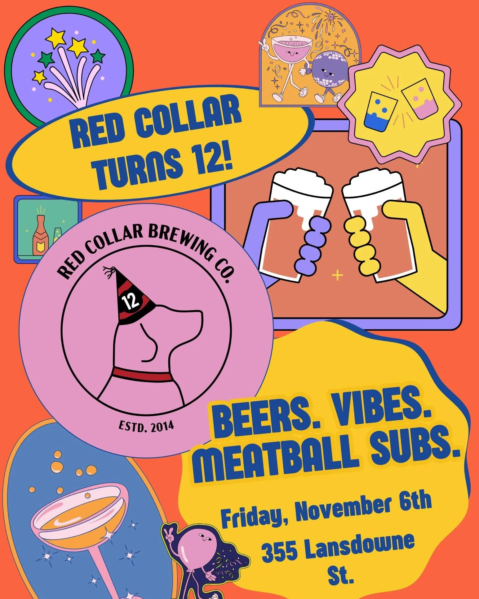 It's our birthday and you're invited to our party! 🎉

We're turning the big 1-2 and we're celebrating the only way we know how; with Beers, Bread &amp; Balls (of meat).

Join us on Friday, November 6th for all the festivities.

xoxo,
RCB