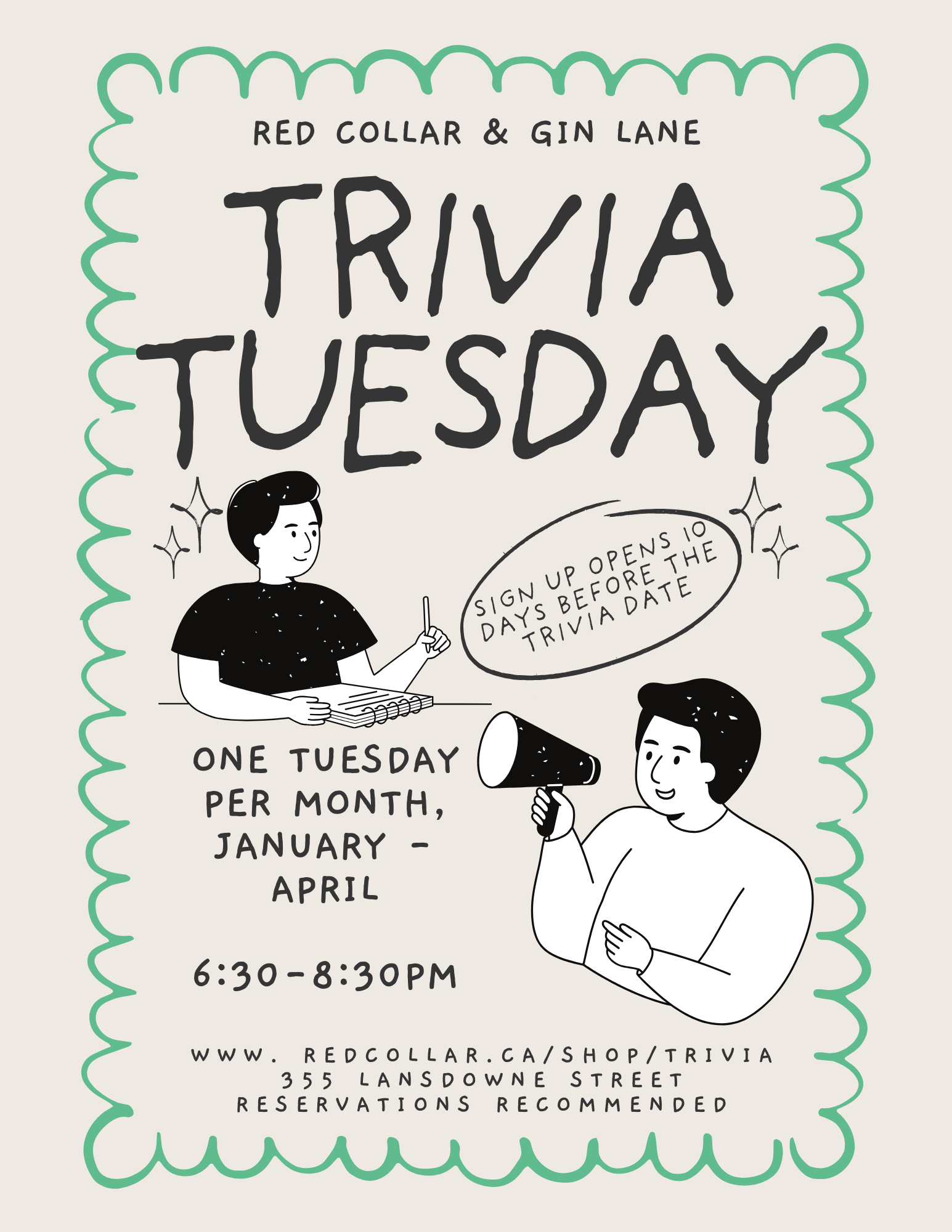 Trivia Sign Up & Reservation Fee | Feb 17/2026