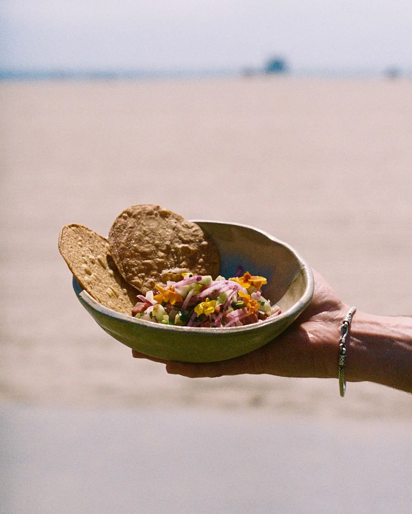 Sun, sand, &amp; ceviche

California rockfish with leche de tigre, lemon cucumber, pickled plum, radish, &amp; red onion 🌞🍴